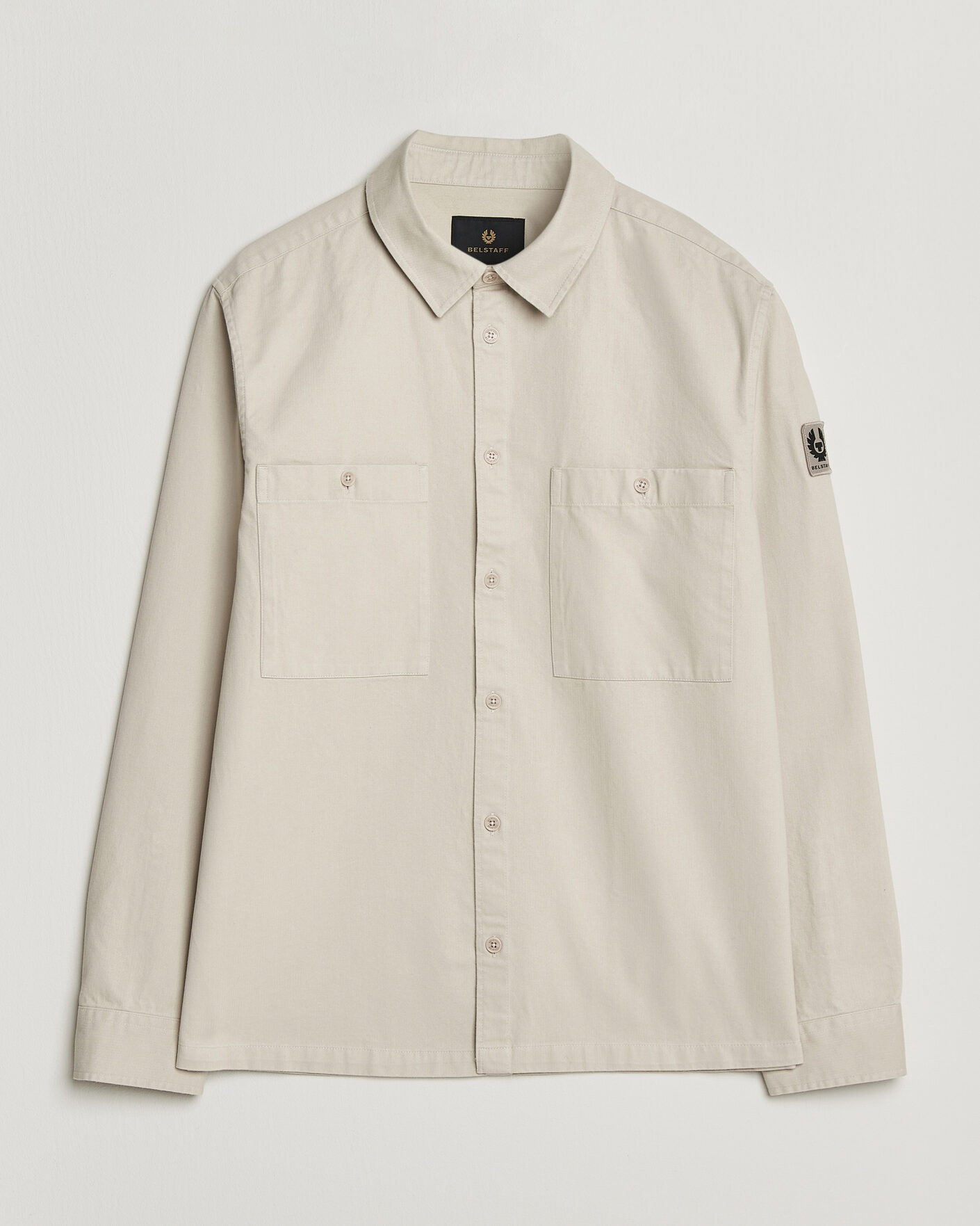 Hombres | Camisas | Belstaff | Outpost Cotton Herringbone Overshirt Pale Stone