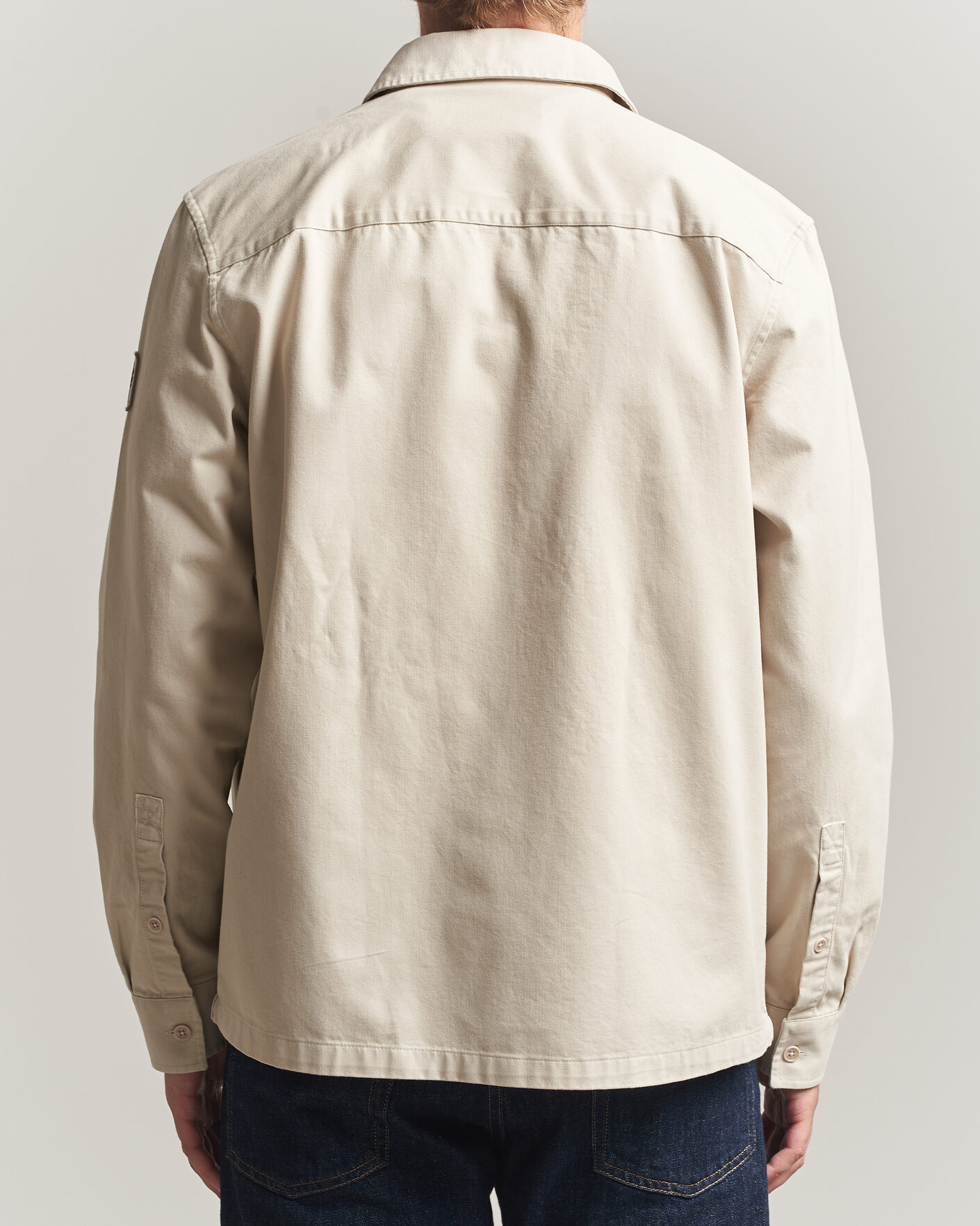 Hombres | Camisas | Belstaff | Outpost Cotton Herringbone Overshirt Pale Stone