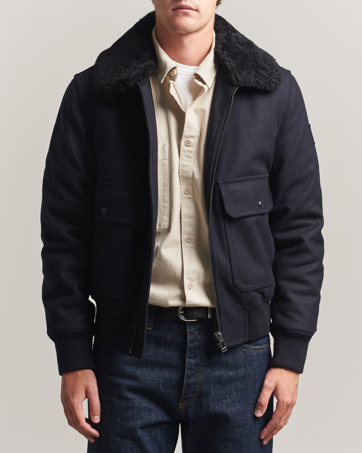 Hombres | Abrigos y chaquetas | Belstaff | Welder Wool Bomber Jacket Dark Ink