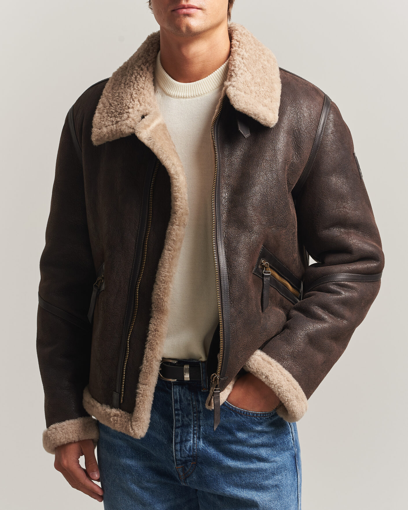 Hombres | Abrigos y chaquetas | Belstaff | Winterbrook Shearling Jacket Dark Brown
