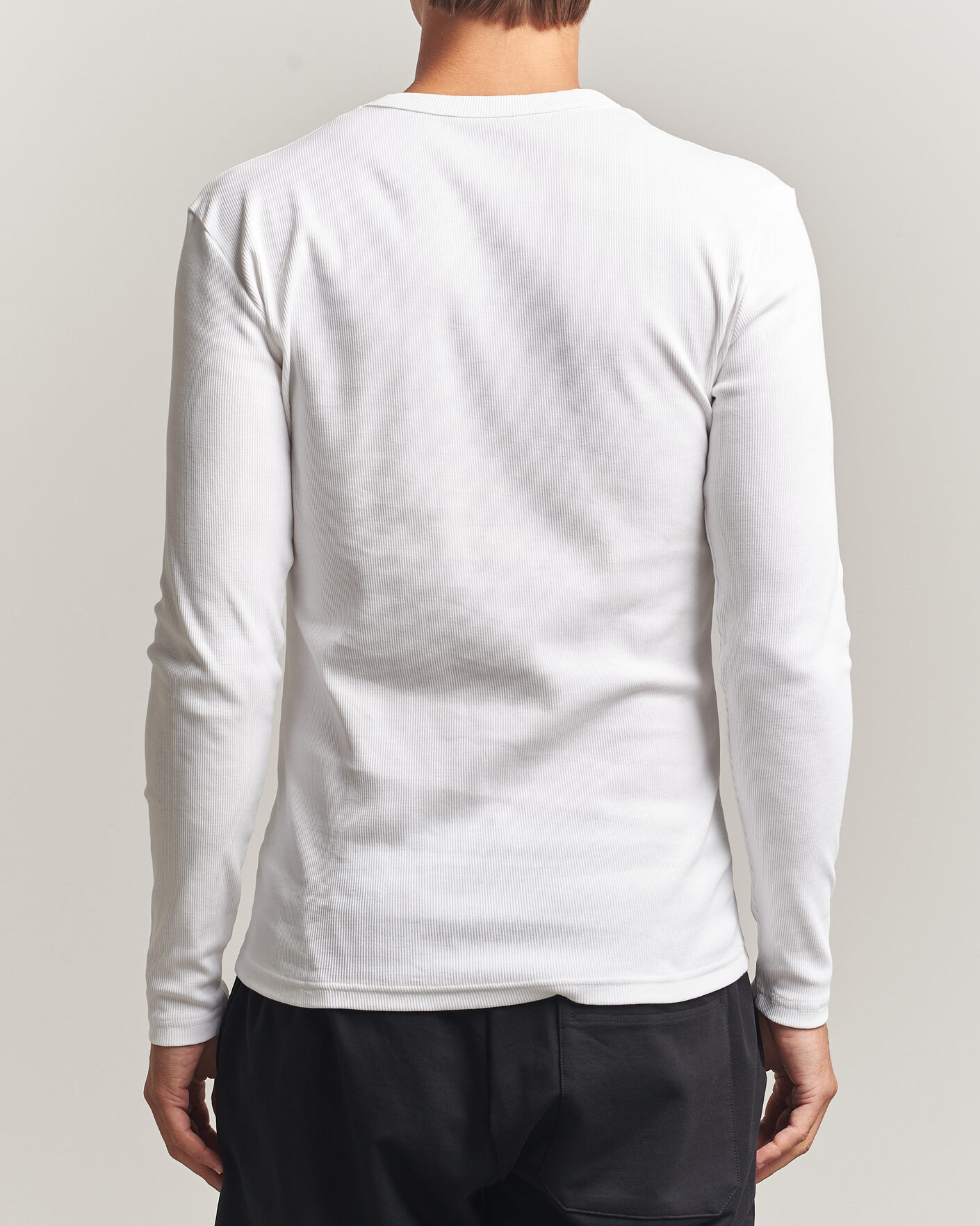Hombres | Camisetas | Bread & Boxers | Ribbed Long Sleeve T-Shirt White