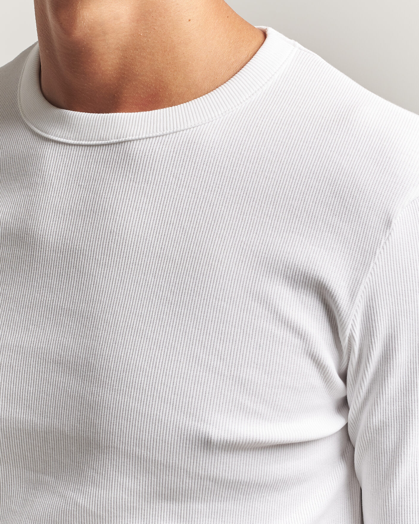 Hombres | Camisetas | Bread & Boxers | Ribbed Long Sleeve T-Shirt White