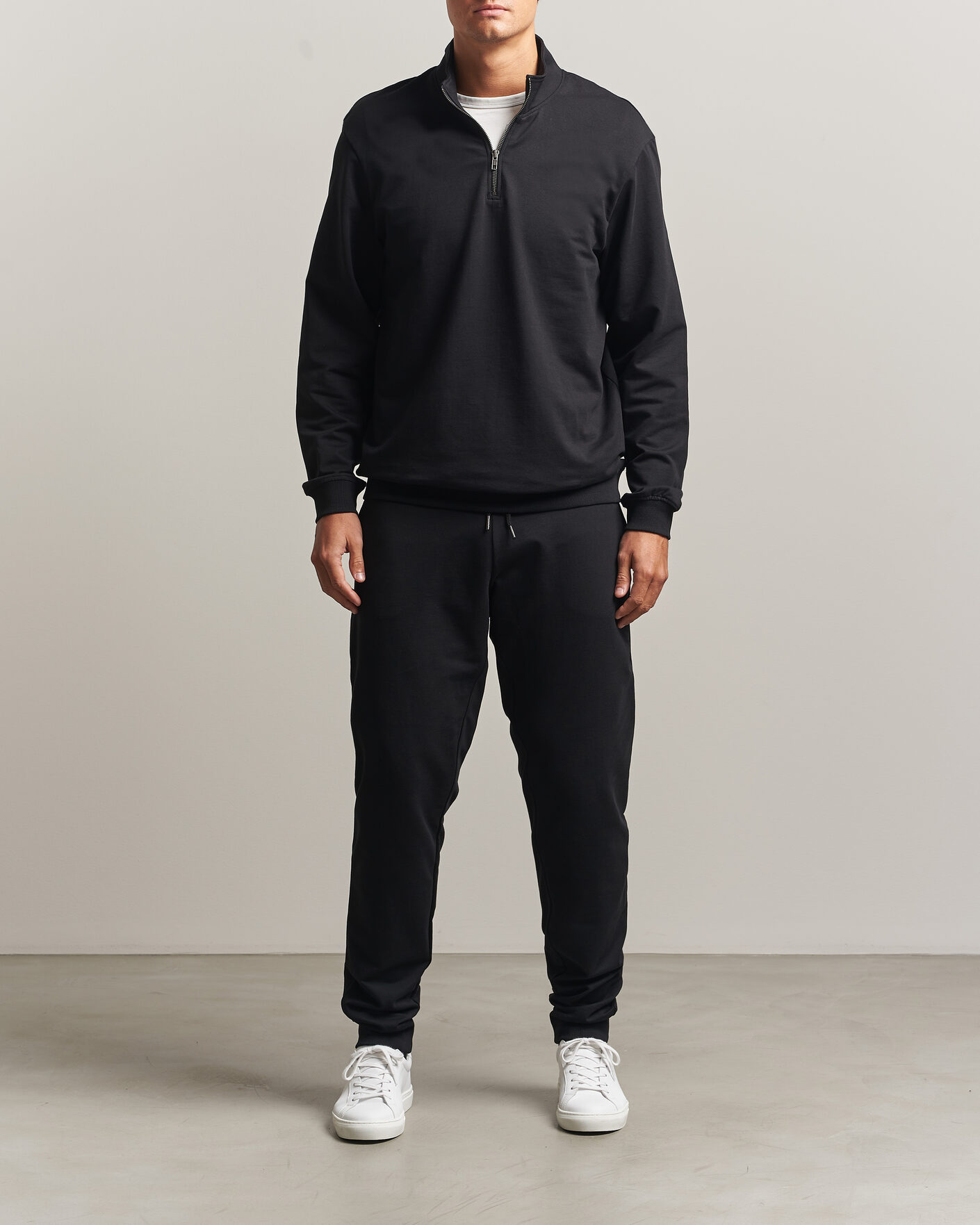 Hombres | Jerséis y prendas de punto | Bread & Boxers | Loungewear Half Zip Black