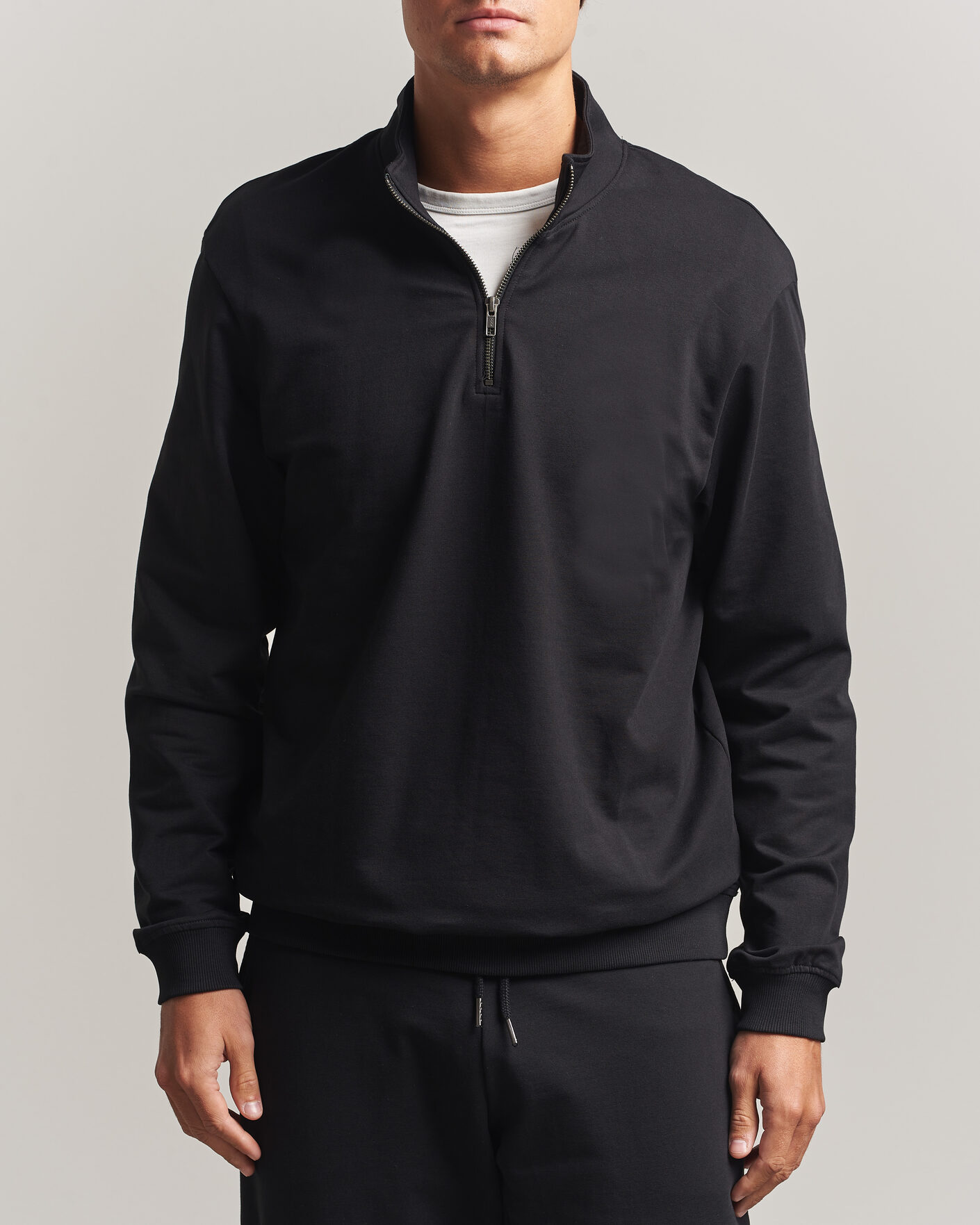 Hombres | Jerséis y prendas de punto | Bread & Boxers | Loungewear Half Zip Black
