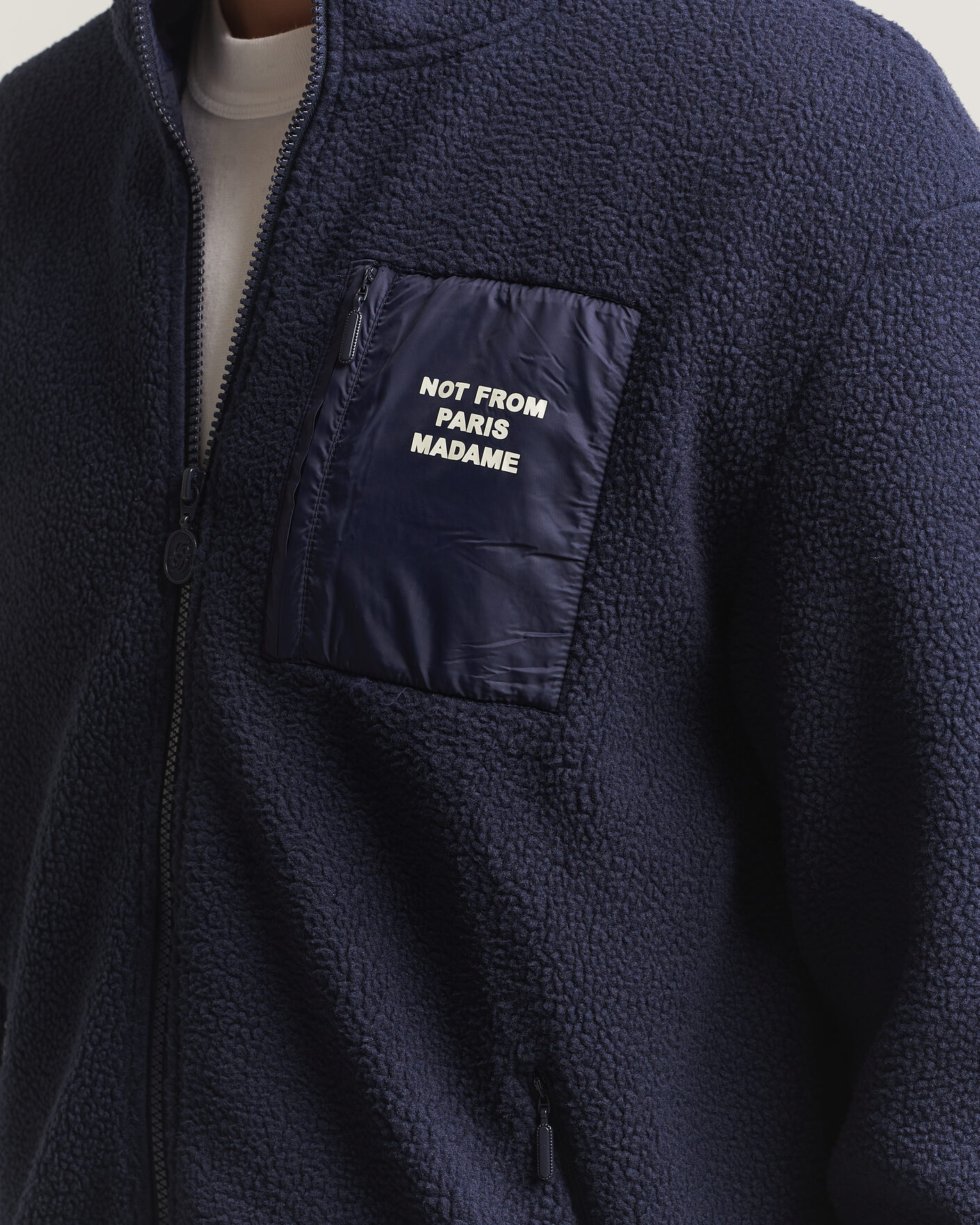 Hombres | Jerséis y prendas de punto | Drôle de Monsieur | Slogan Sherpa Jacket Navy