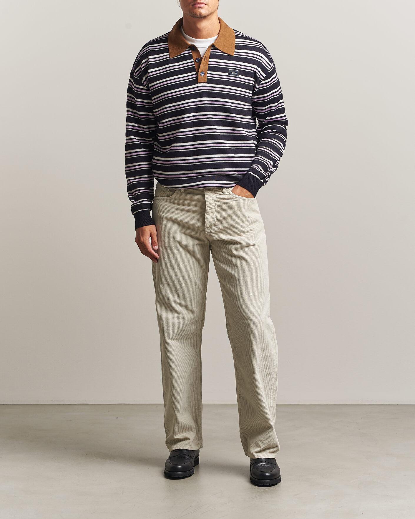 Hombres | Jerséis y prendas de punto | Drôle de Monsieur | Striped Knitted Rugger Navy Multi
