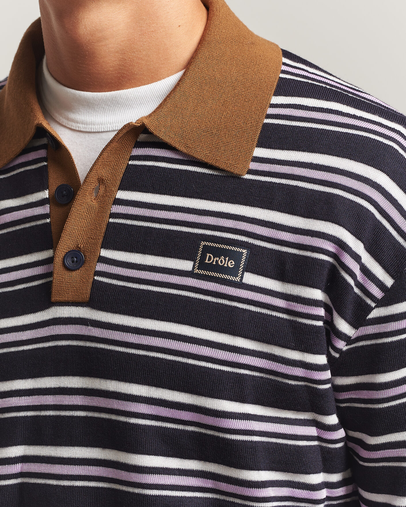 Hombres | Jerséis y prendas de punto | Drôle de Monsieur | Striped Knitted Rugger Navy Multi