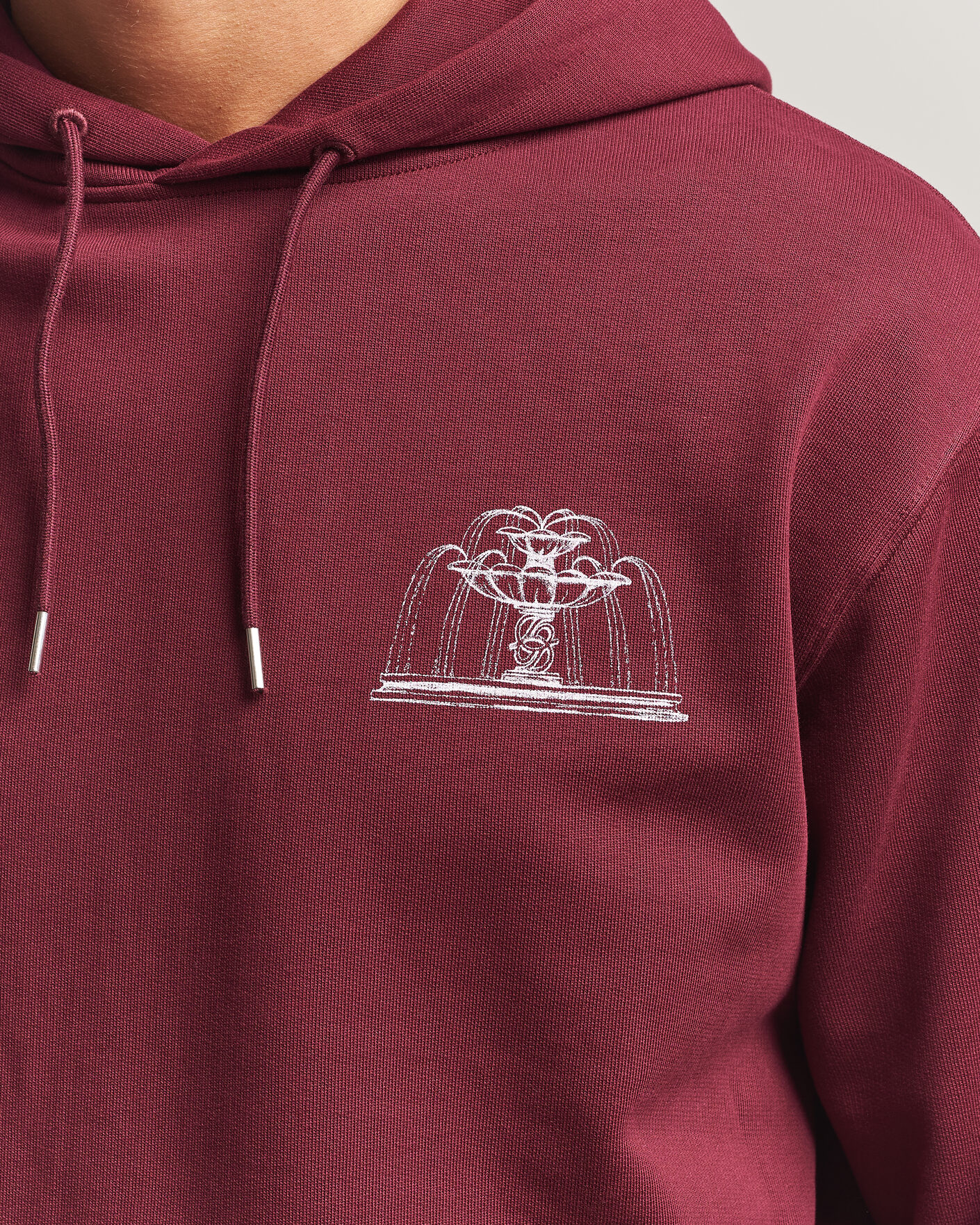 Hombres | Jerséis y prendas de punto | Drôle de Monsieur | Fountain Printed Hoodie Burgundy