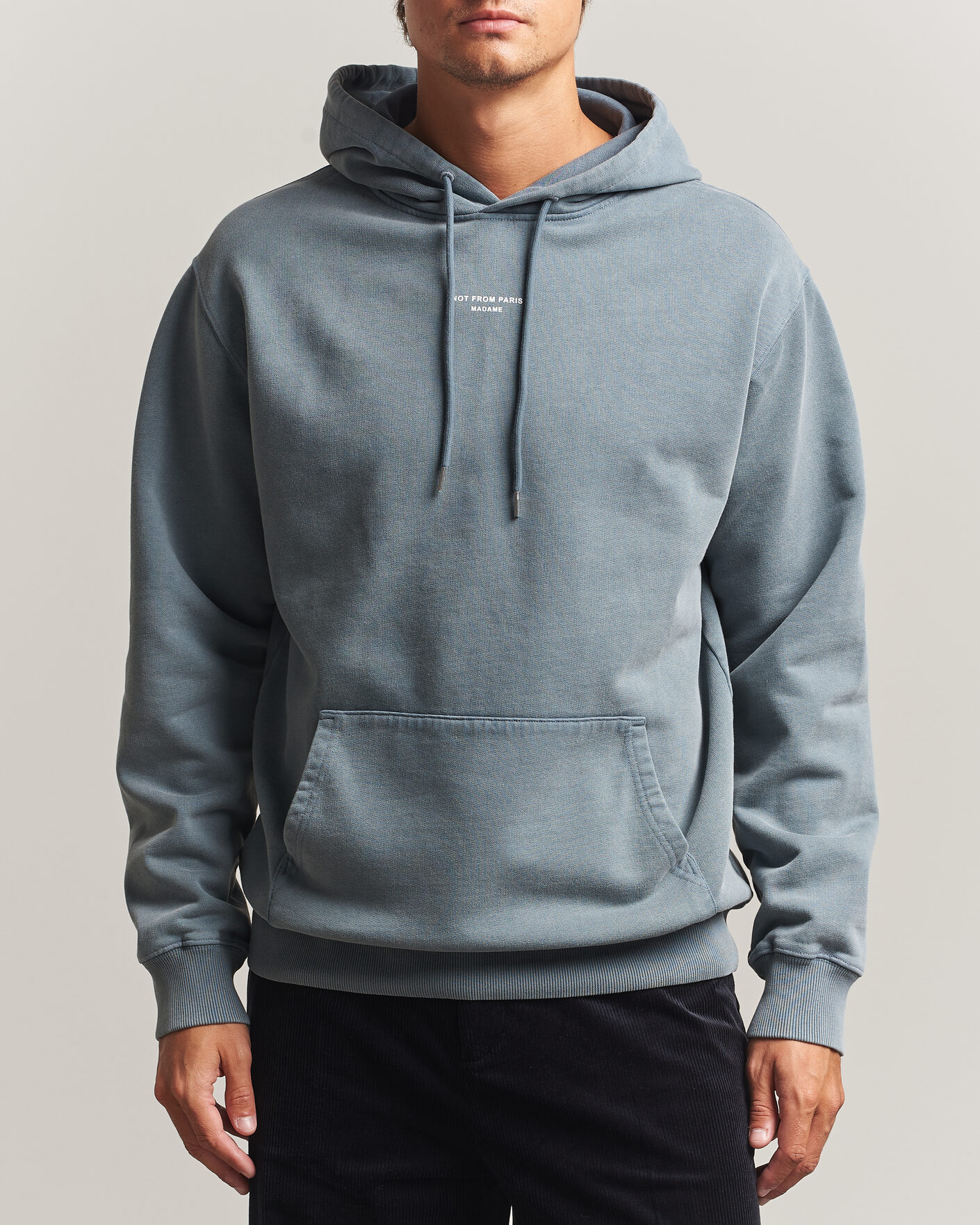 Hombres | Jerséis y prendas de punto | Drôle de Monsieur | Classic Slogan Hoodie Dark Grey