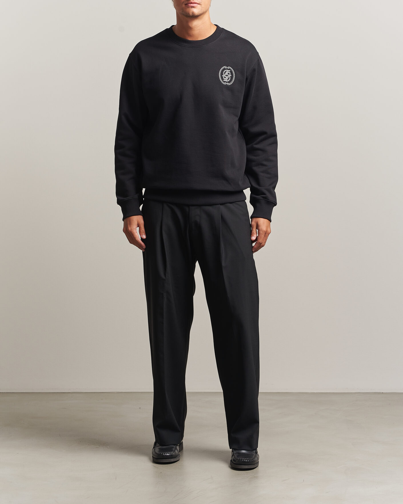 Hombres | Jerséis y prendas de punto | Drôle de Monsieur | Mirror D Embroidered Sweatshirt Black