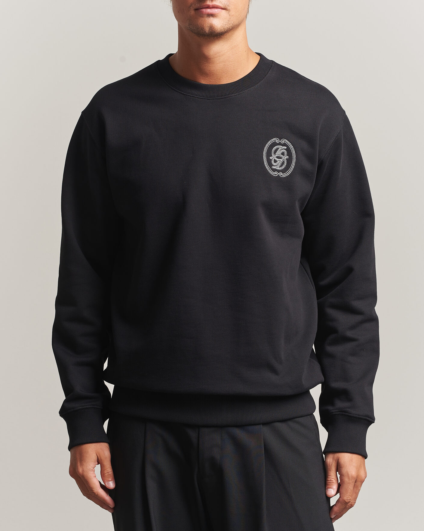 Hombres | Jerséis y prendas de punto | Drôle de Monsieur | Mirror D Embroidered Sweatshirt Black