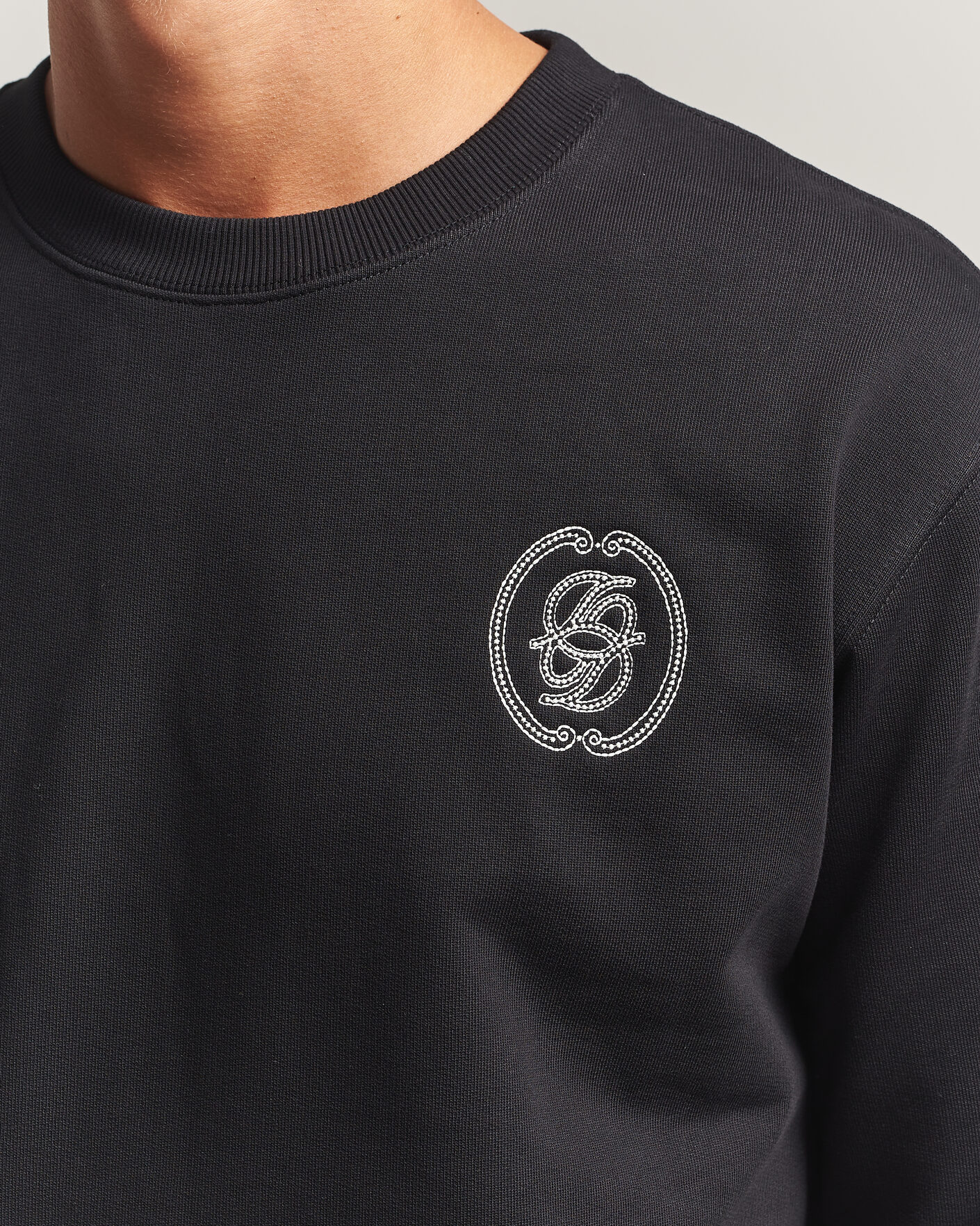 Hombres | Jerséis y prendas de punto | Drôle de Monsieur | Mirror D Embroidered Sweatshirt Black