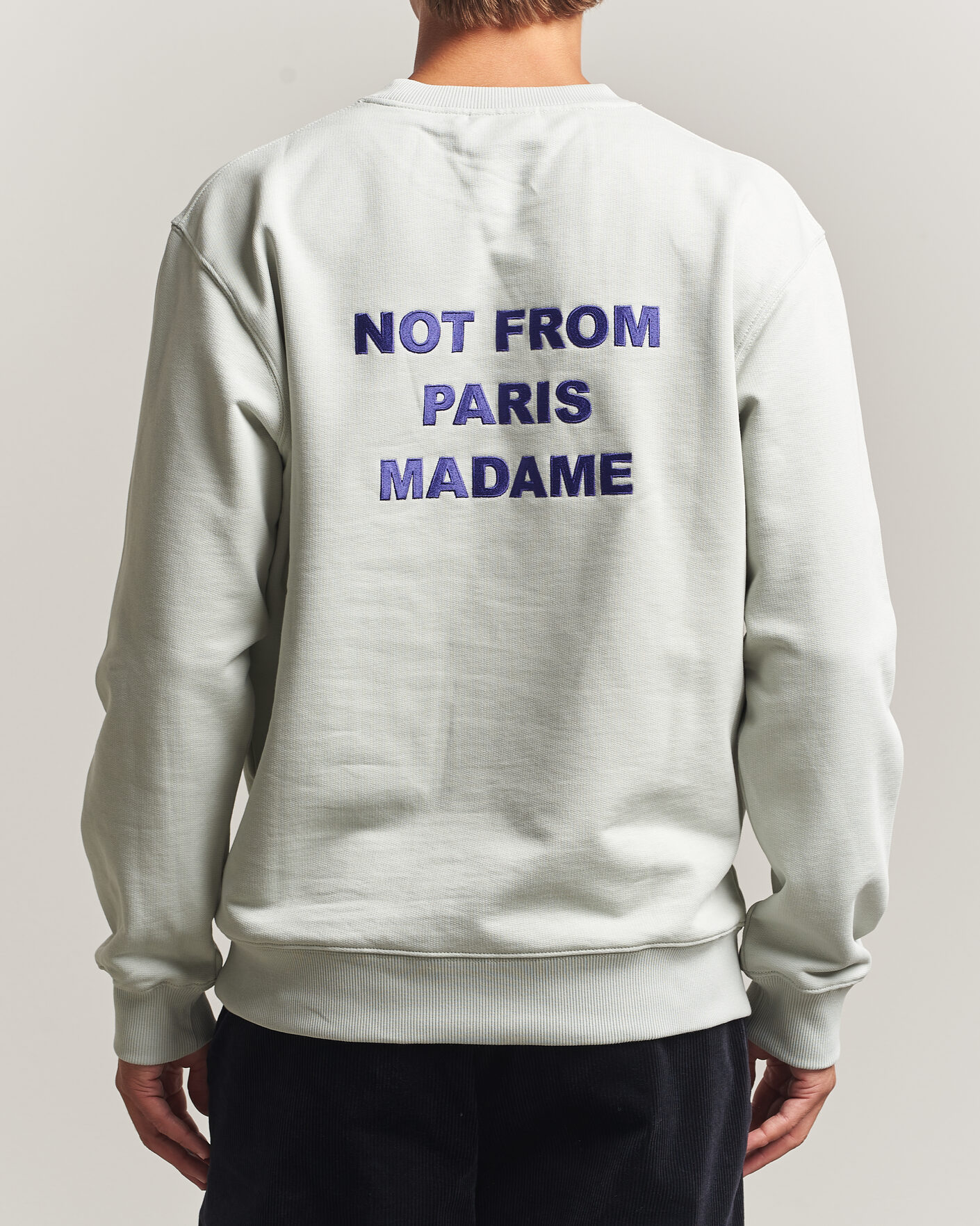 Hombres | Jerséis y prendas de punto | Drôle de Monsieur | Bold Slogan Sweatshirt Grey