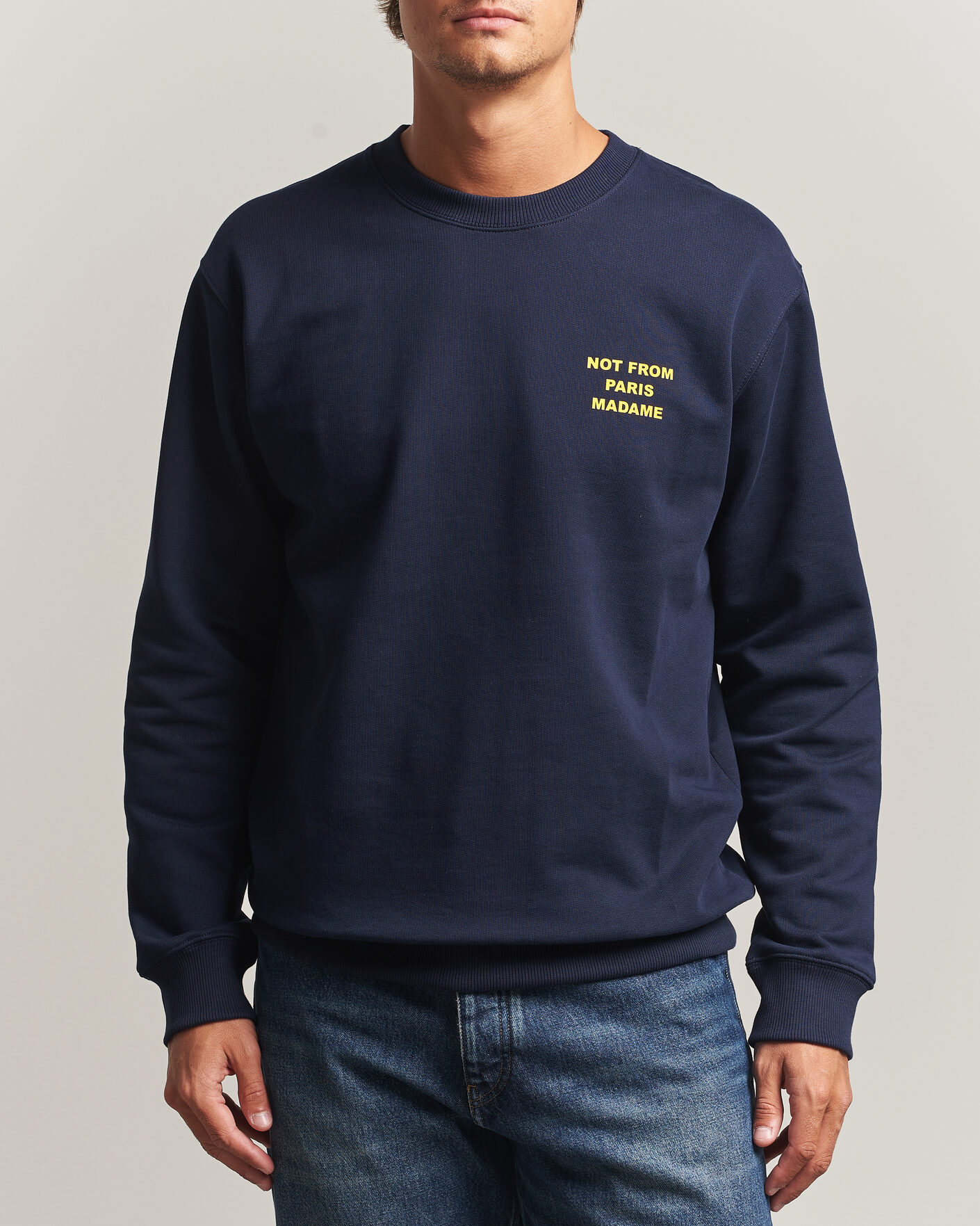 Hombres | Jerséis y prendas de punto | Drôle de Monsieur | Bold Slogan Sweatshirt Navy