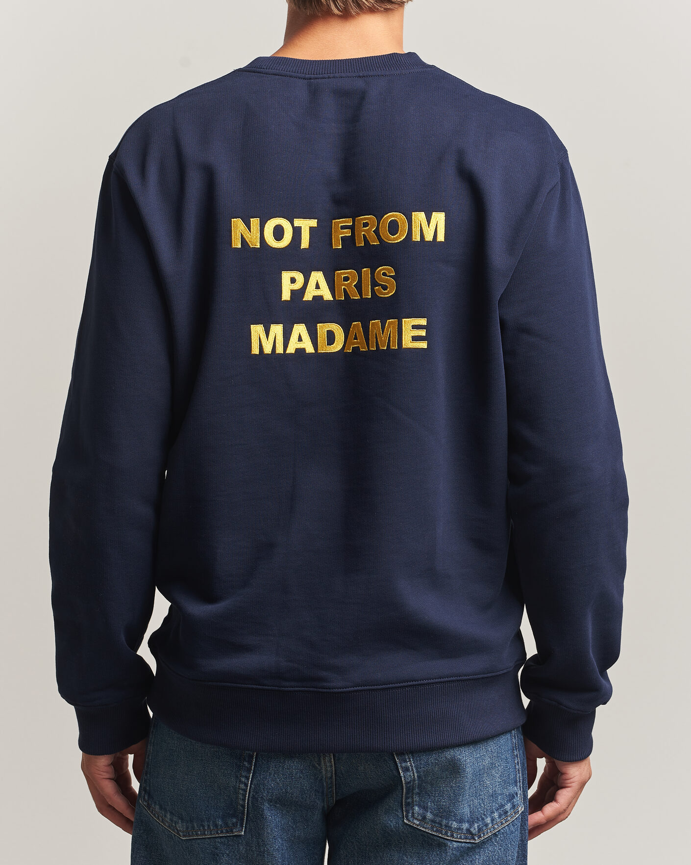 Hombres | Jerséis y prendas de punto | Drôle de Monsieur | Bold Slogan Sweatshirt Navy