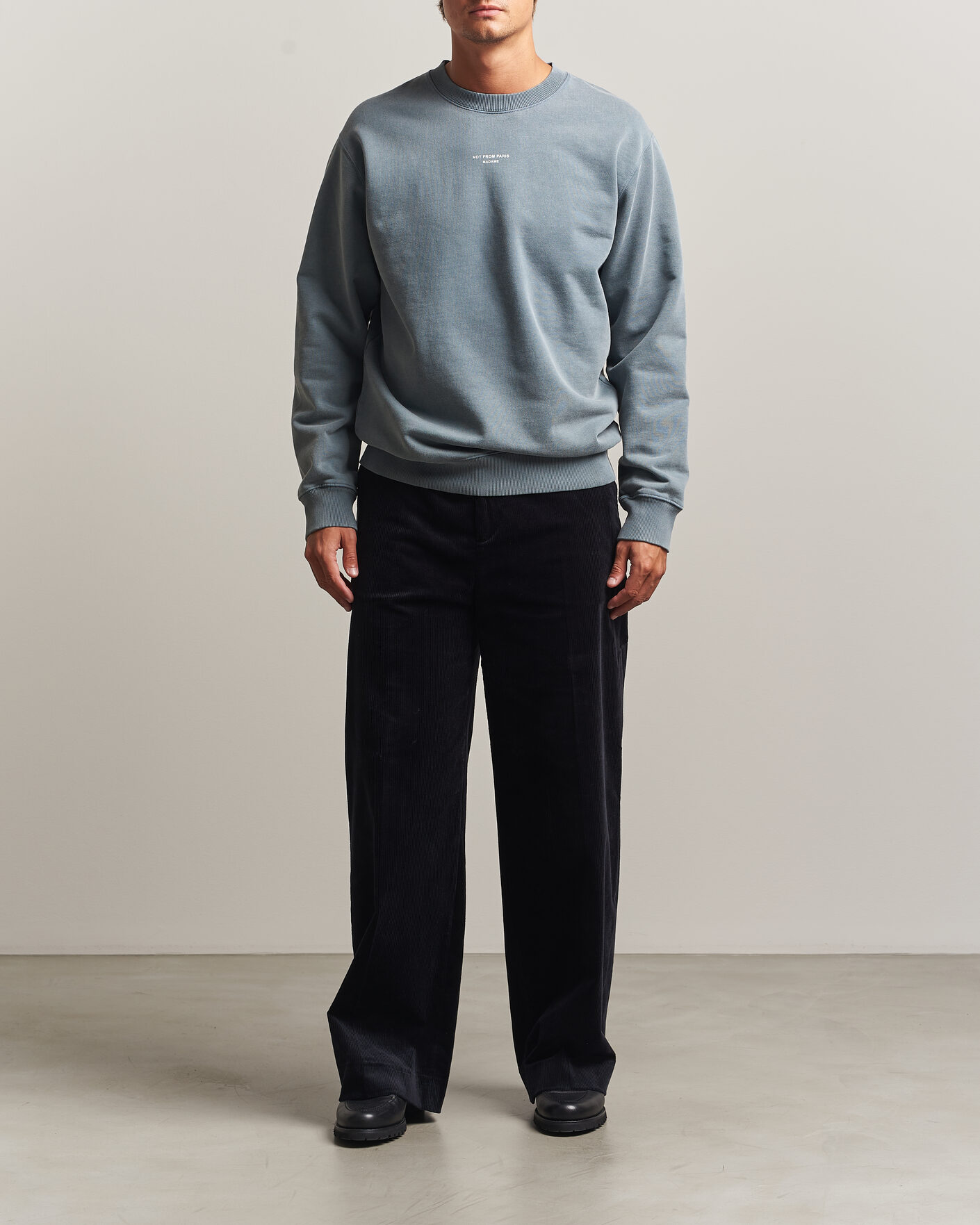 Hombres | Jerséis y prendas de punto | Drôle de Monsieur | Classic Slogan Sweatshirt Dark Grey