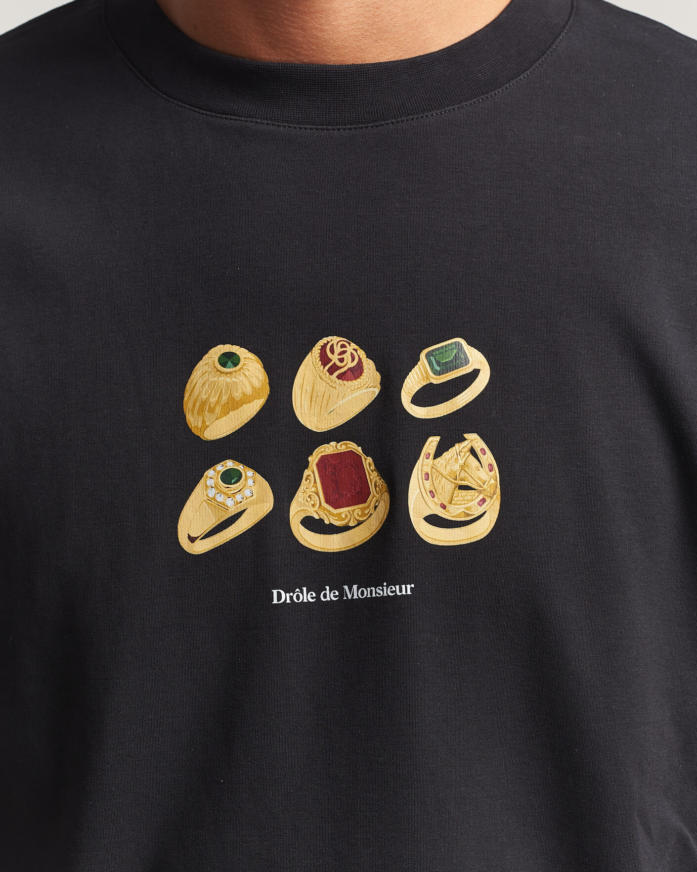 Hombres | Camisetas | Drôle de Monsieur | Rings T-Shirt Black
