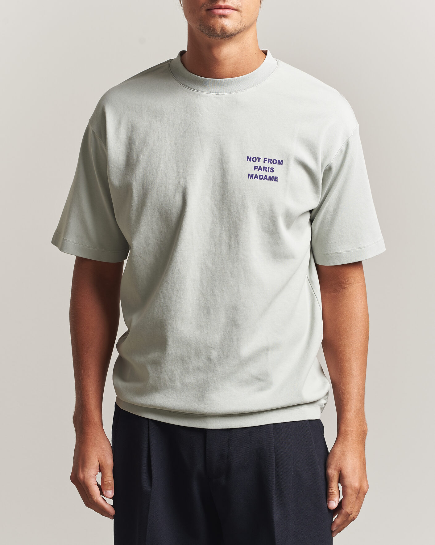 Hombres | Camisetas | Drôle de Monsieur | Bold Slogan T-Shirt Grey