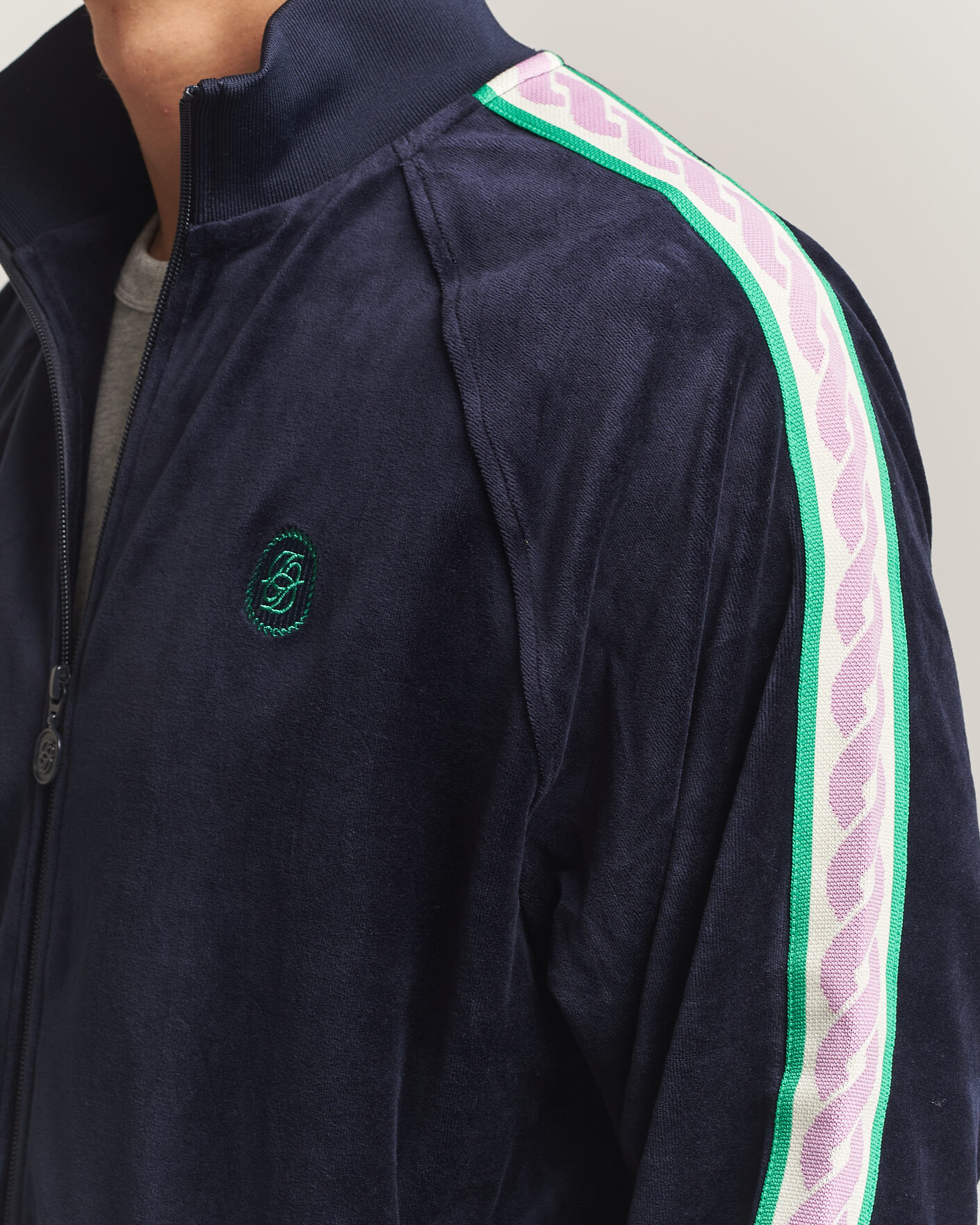 Hombres | Jerséis y prendas de punto | Drôle de Monsieur | Survêtement Velours Track Jacket Navy