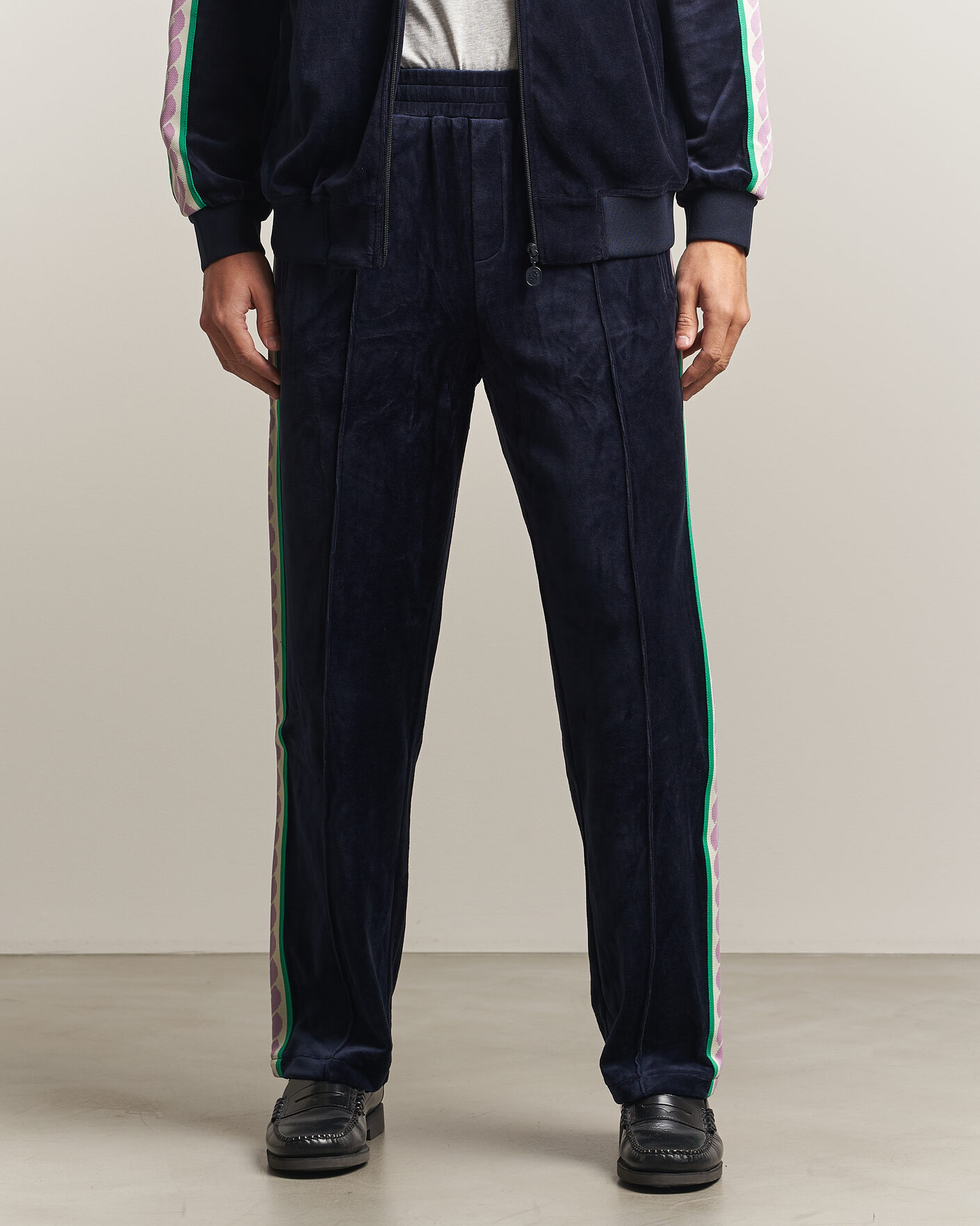 Hombres | Pantalones | Drôle de Monsieur | Survêtement Velours Track Pants Navy