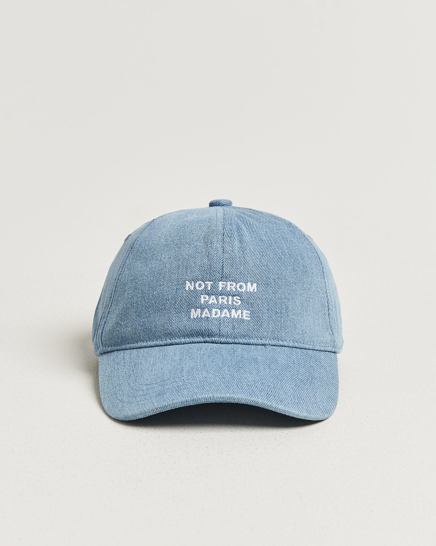 Hombres | Sombreros y gorras | Drôle de Monsieur | Slogan Denim Baseball Cap Blue