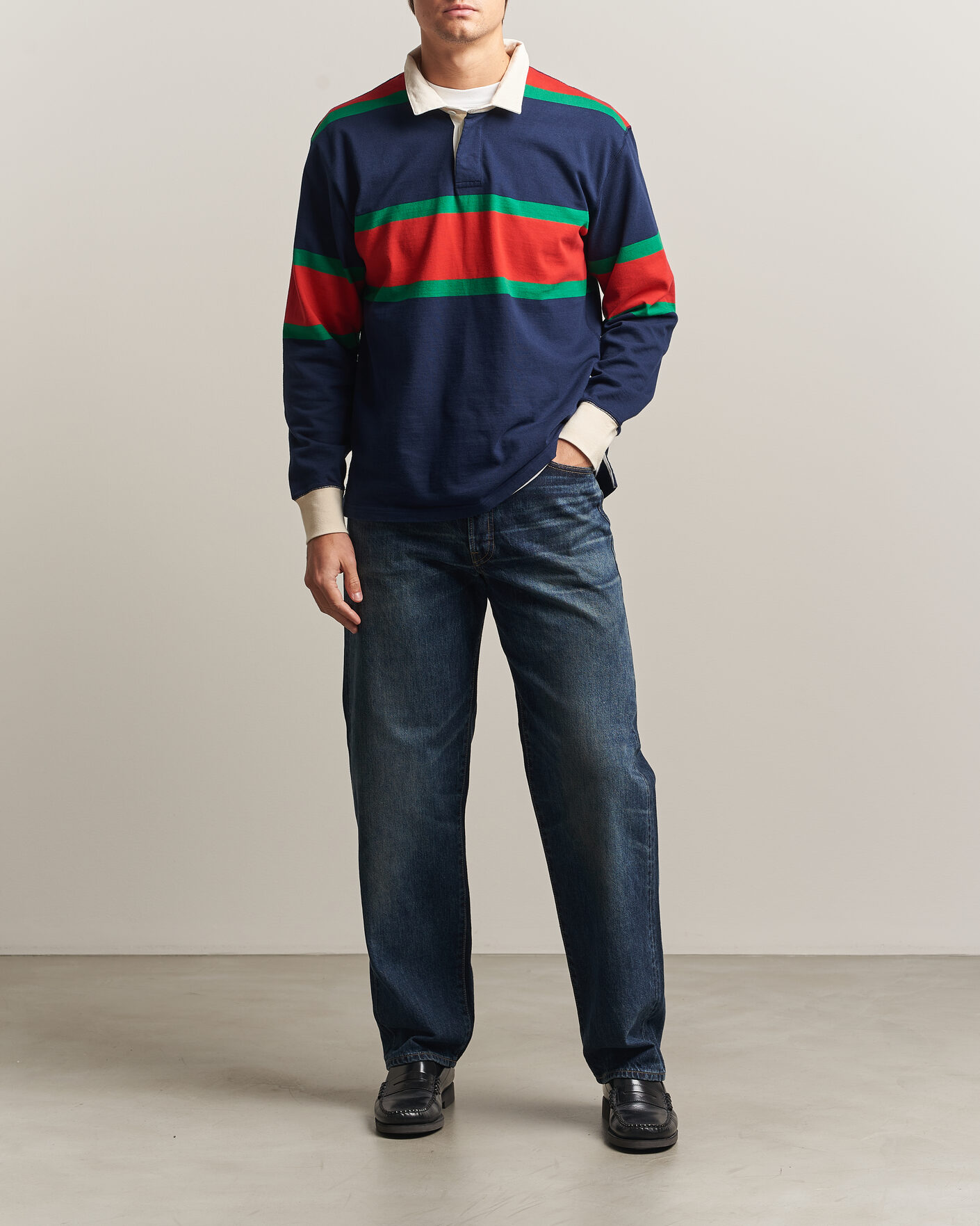Hombres | Pantalones | EDWIN | Loose Straight Rainbow Selvage Jeans Dark Used