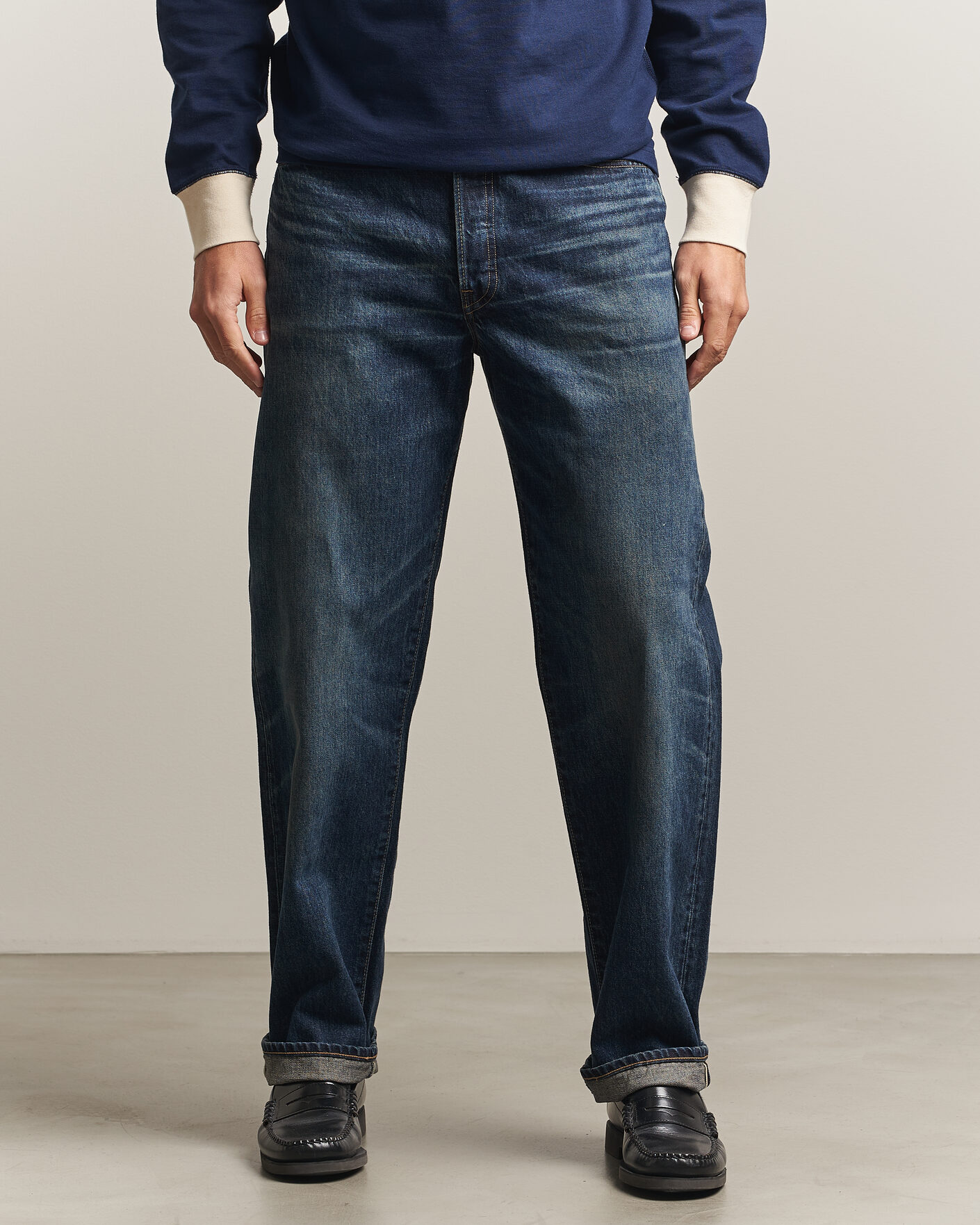 Hombres | Pantalones | EDWIN | Loose Straight Rainbow Selvage Jeans Dark Used