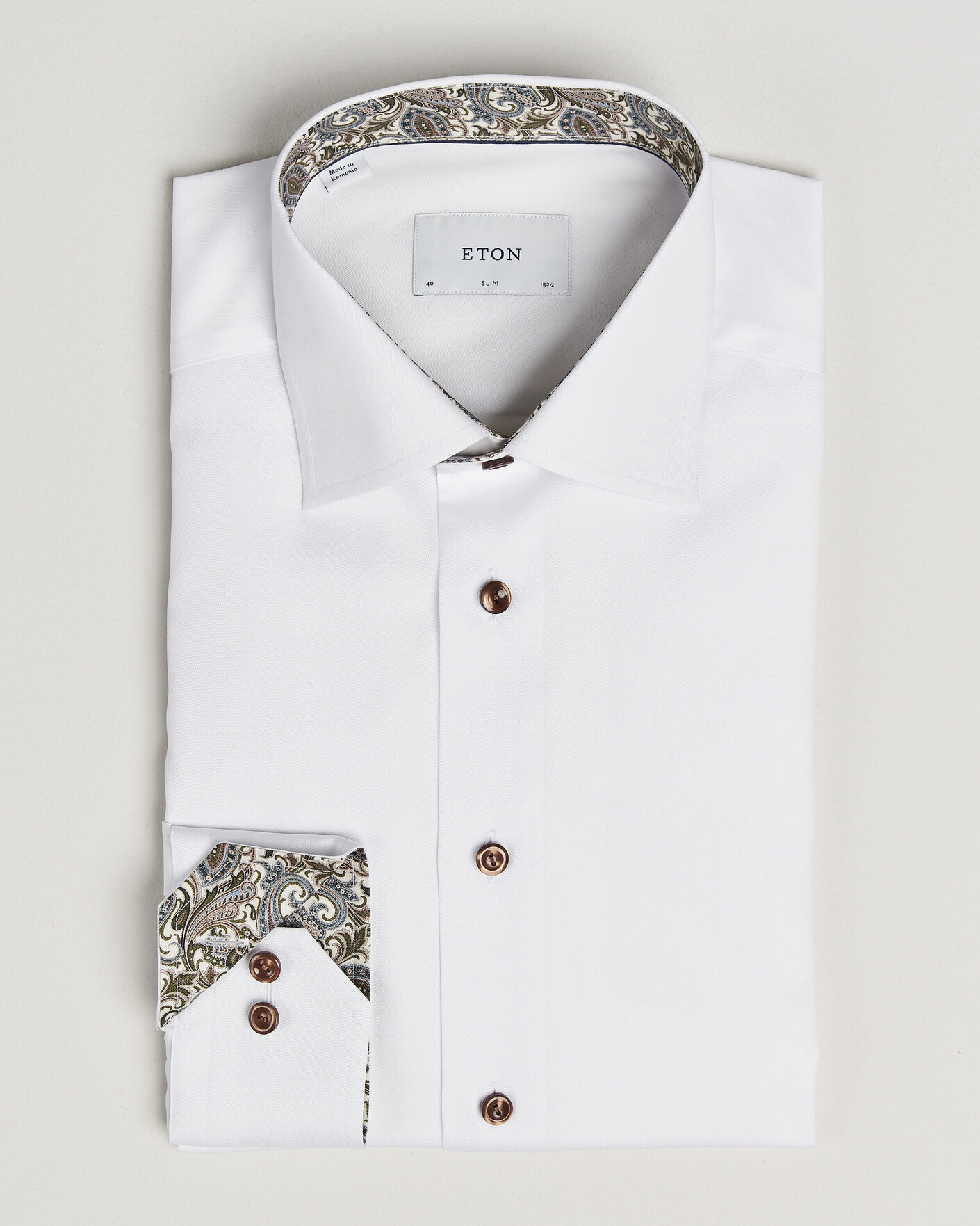 Hombres | Camisas | Eton | Slim Fit Signature Twill Contrast Shirt White