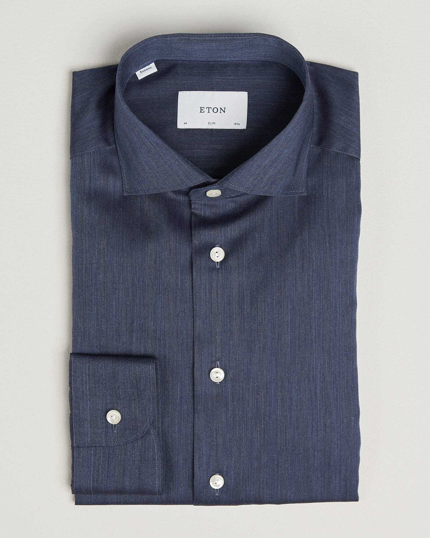 Hombres | Camisas | Eton | Slim Fit Signature Flannel Shirt Dark Blue