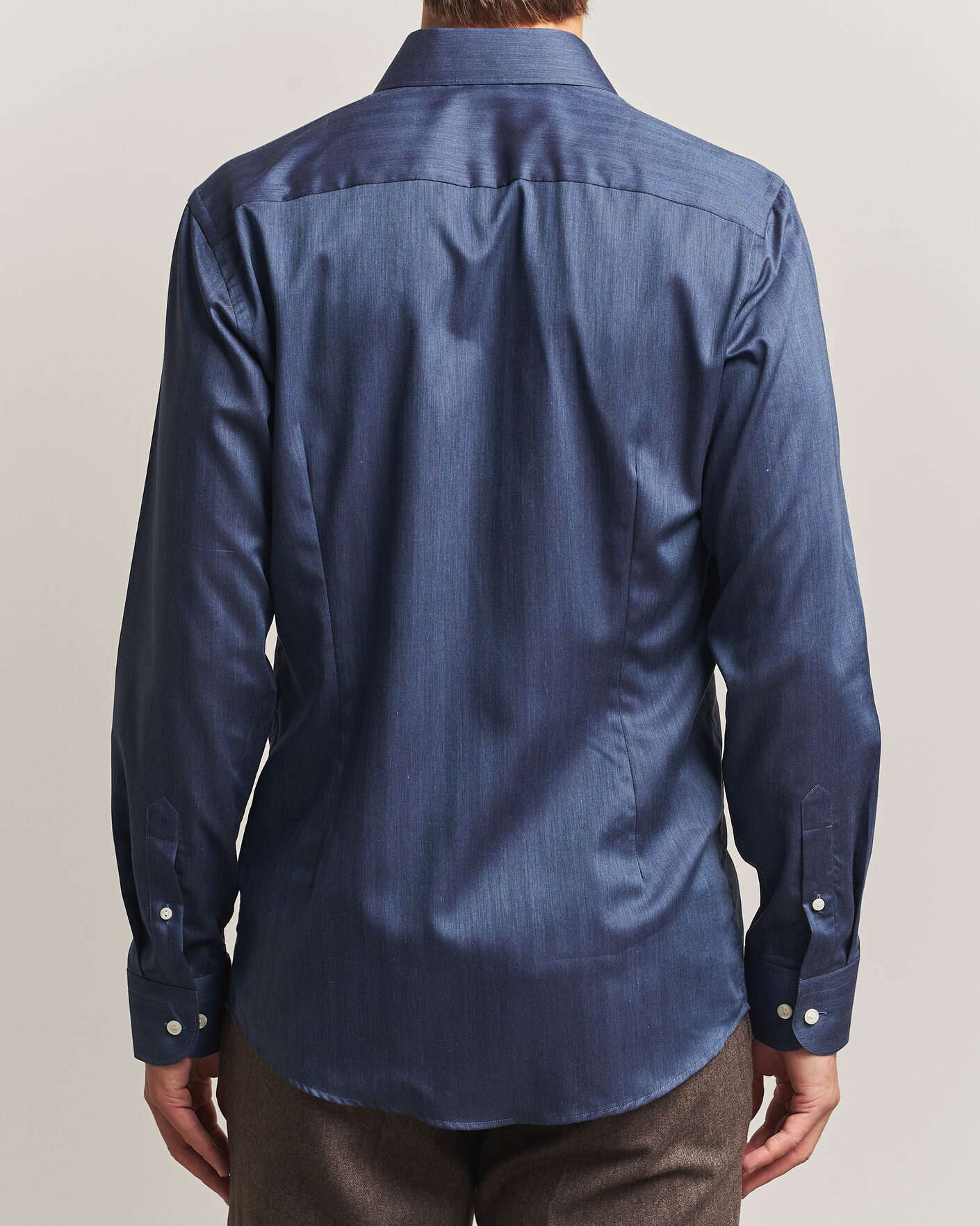 Hombres | Camisas | Eton | Slim Fit Signature Flannel Shirt Dark Blue