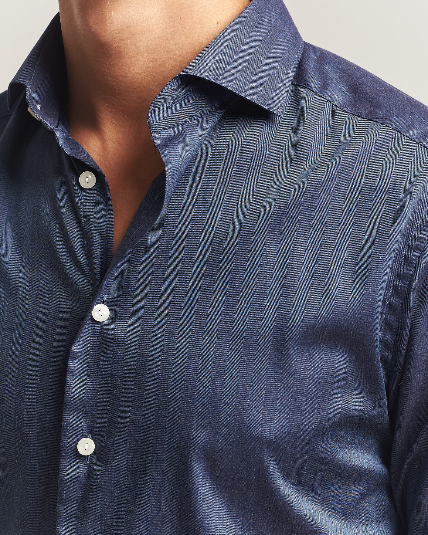 Hombres | Camisas | Eton | Slim Fit Signature Flannel Shirt Dark Blue