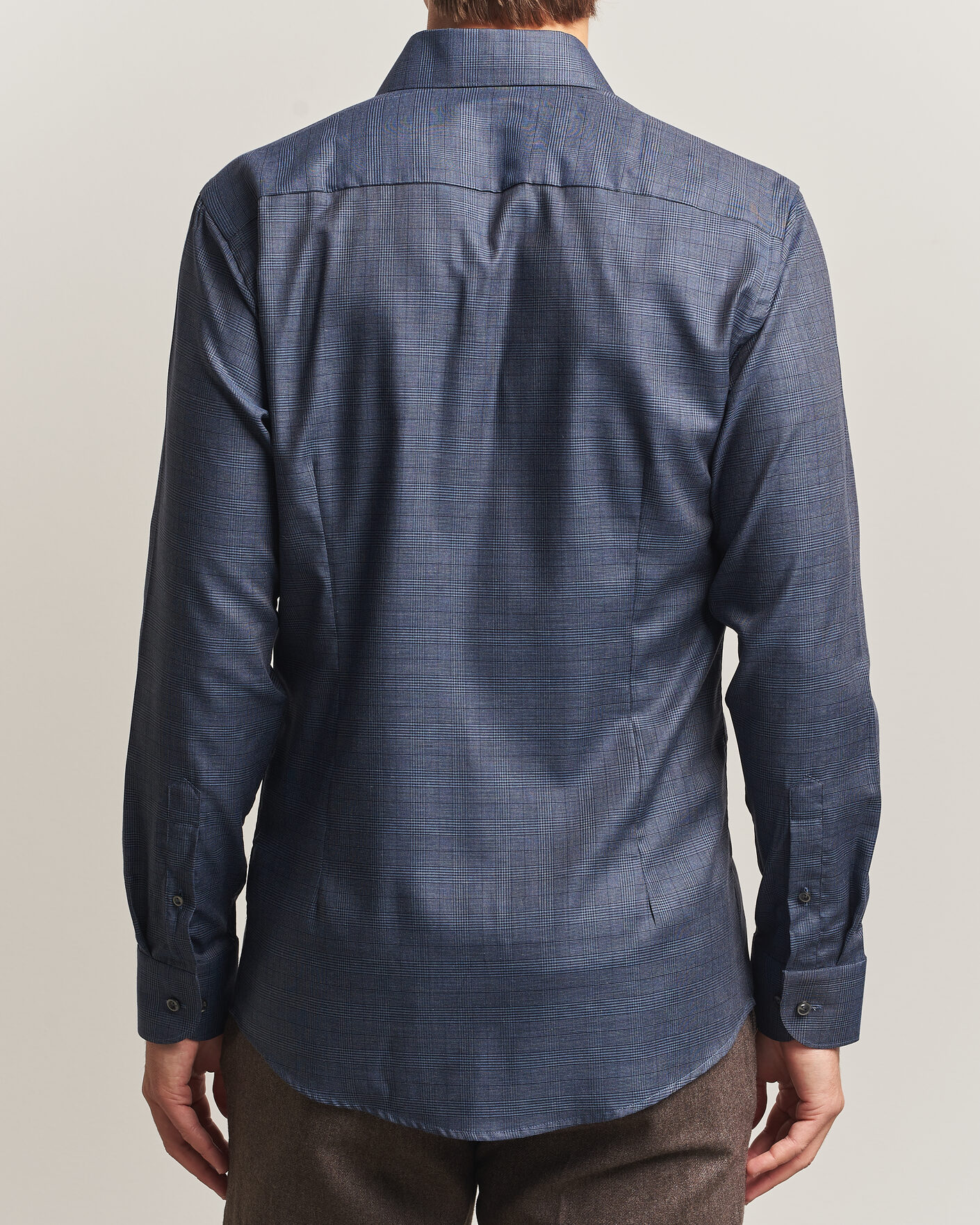 Hombres | Camisas | Eton | Slim Fit Signature Flannel Checked Shirt Dark Blue