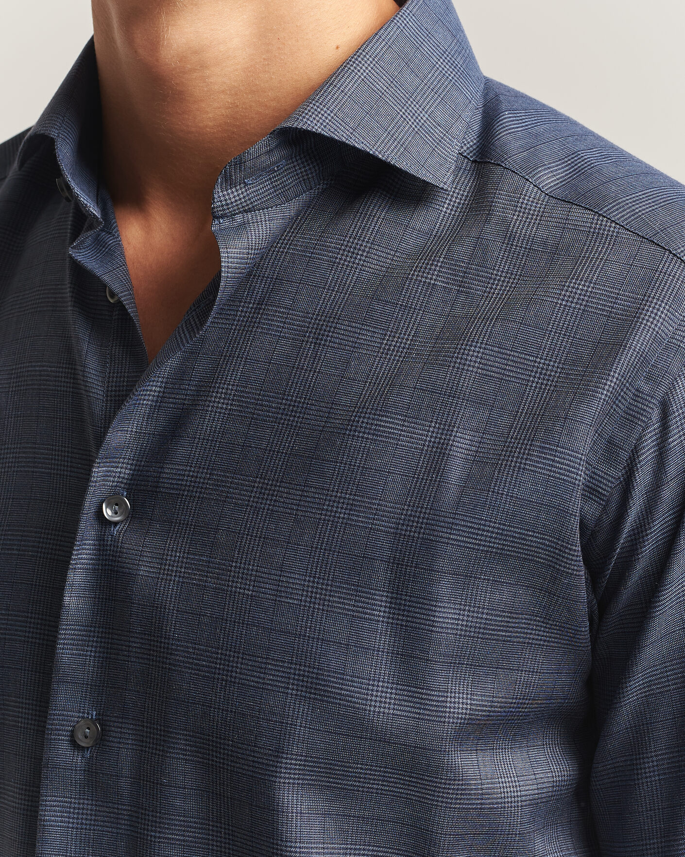 Hombres | Camisas | Eton | Slim Fit Signature Flannel Checked Shirt Dark Blue