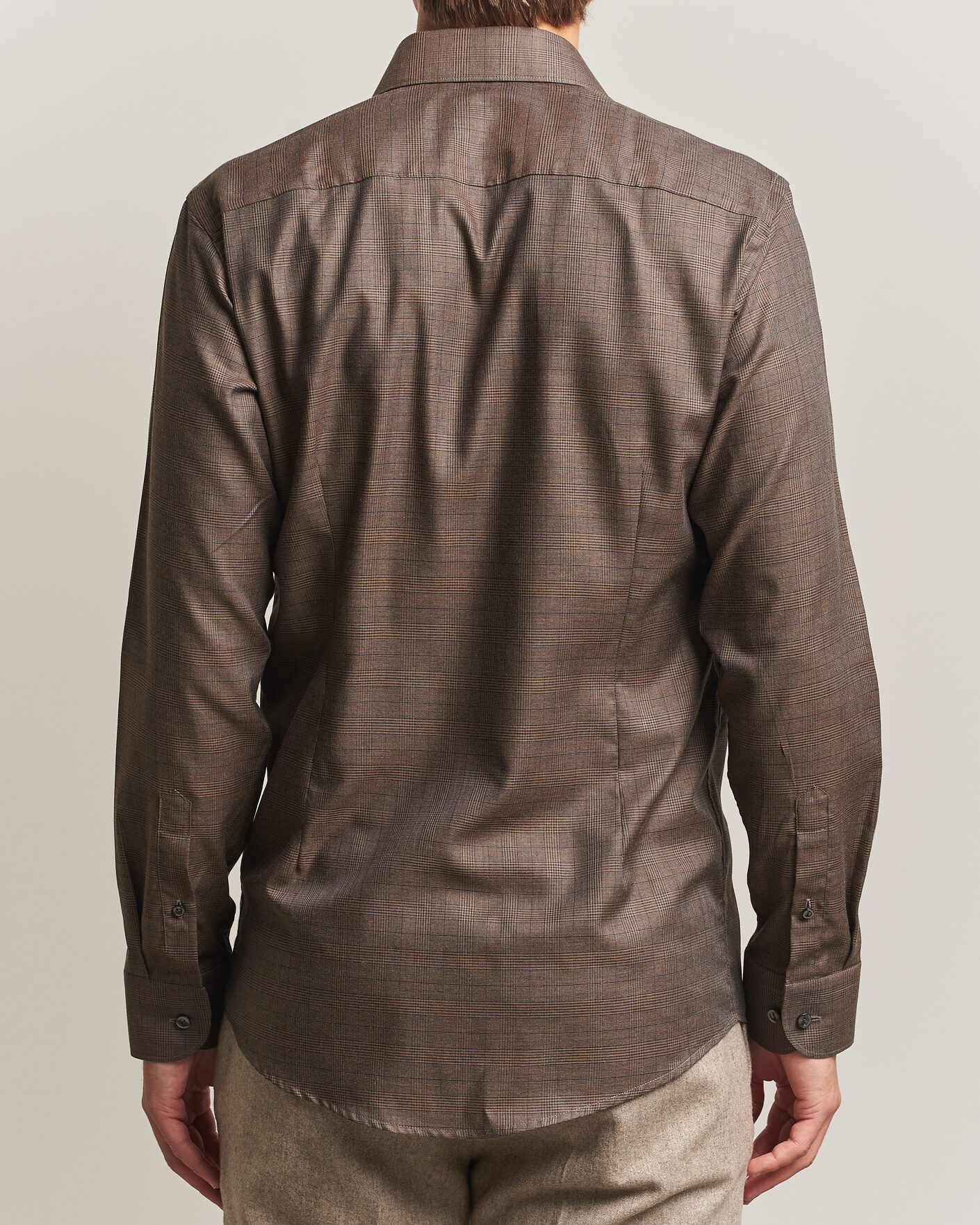 Hombres | Camisas | Eton | Slim Fit Signature Flannel Checked Shirt Dark Brown