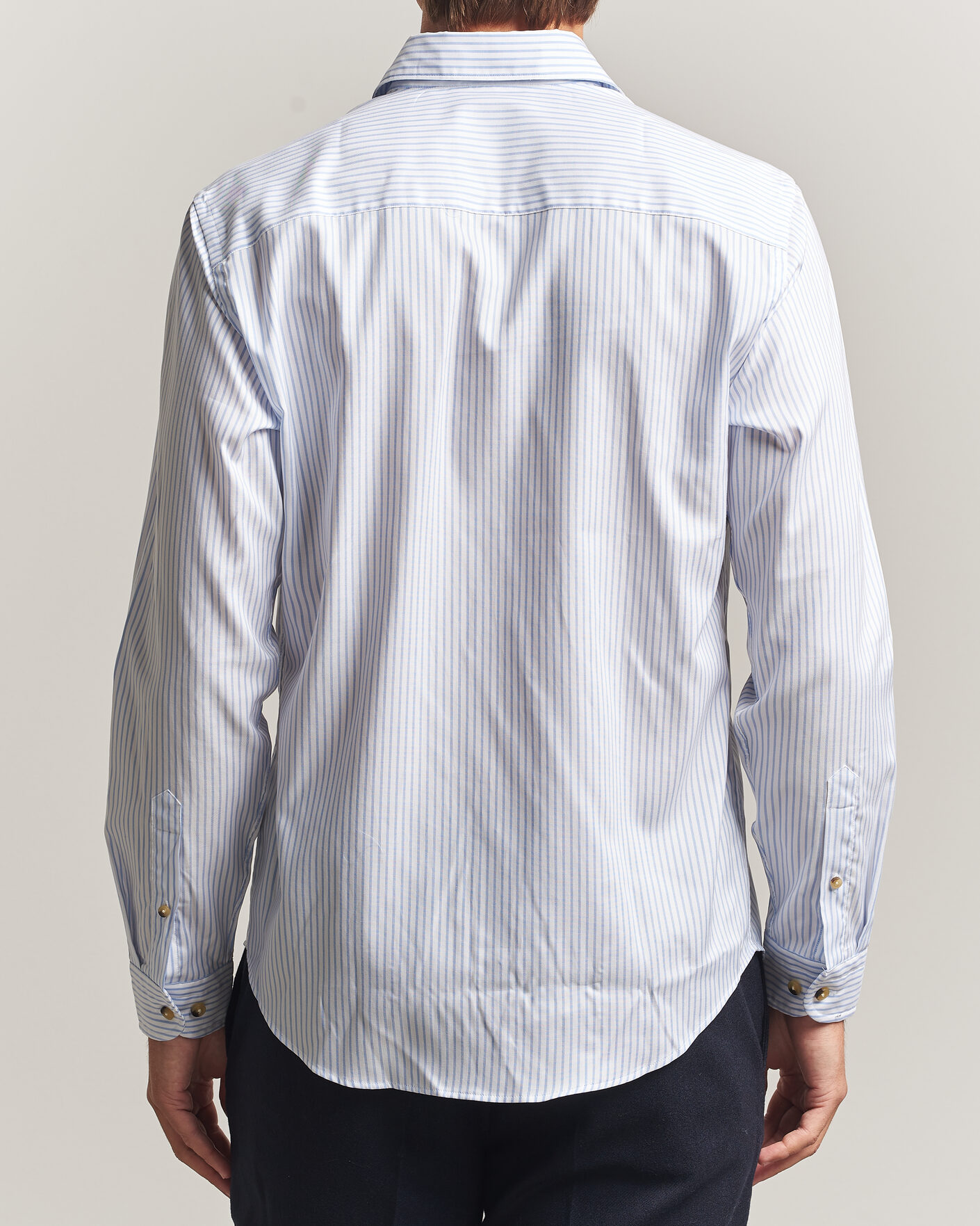 Hombres | Camisas | Eton | Casual Fit Signature Oxford Striped Shirt Light Blue