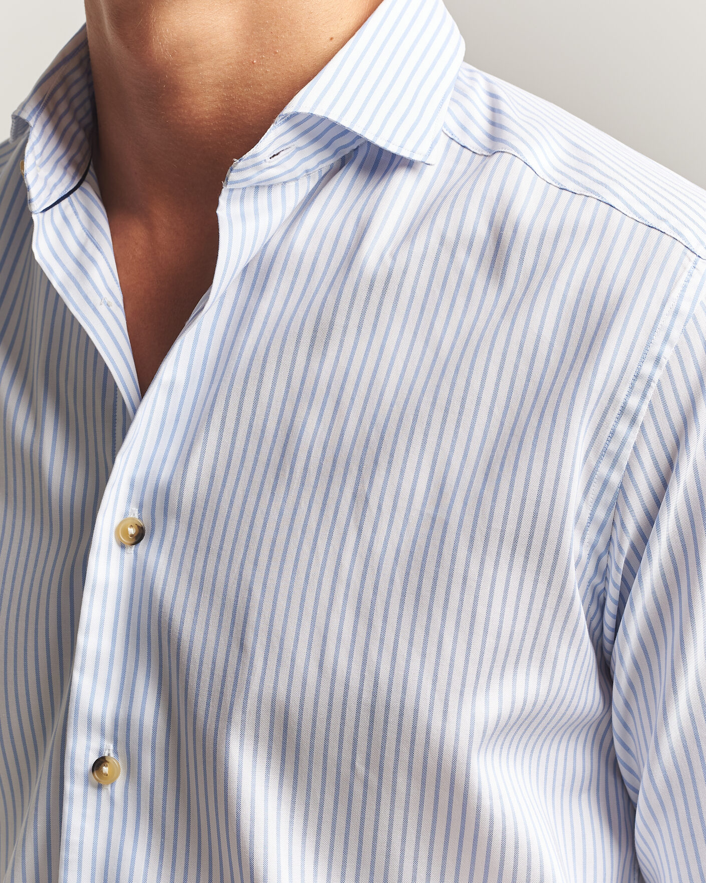 Hombres | Camisas | Eton | Casual Fit Signature Oxford Striped Shirt Light Blue