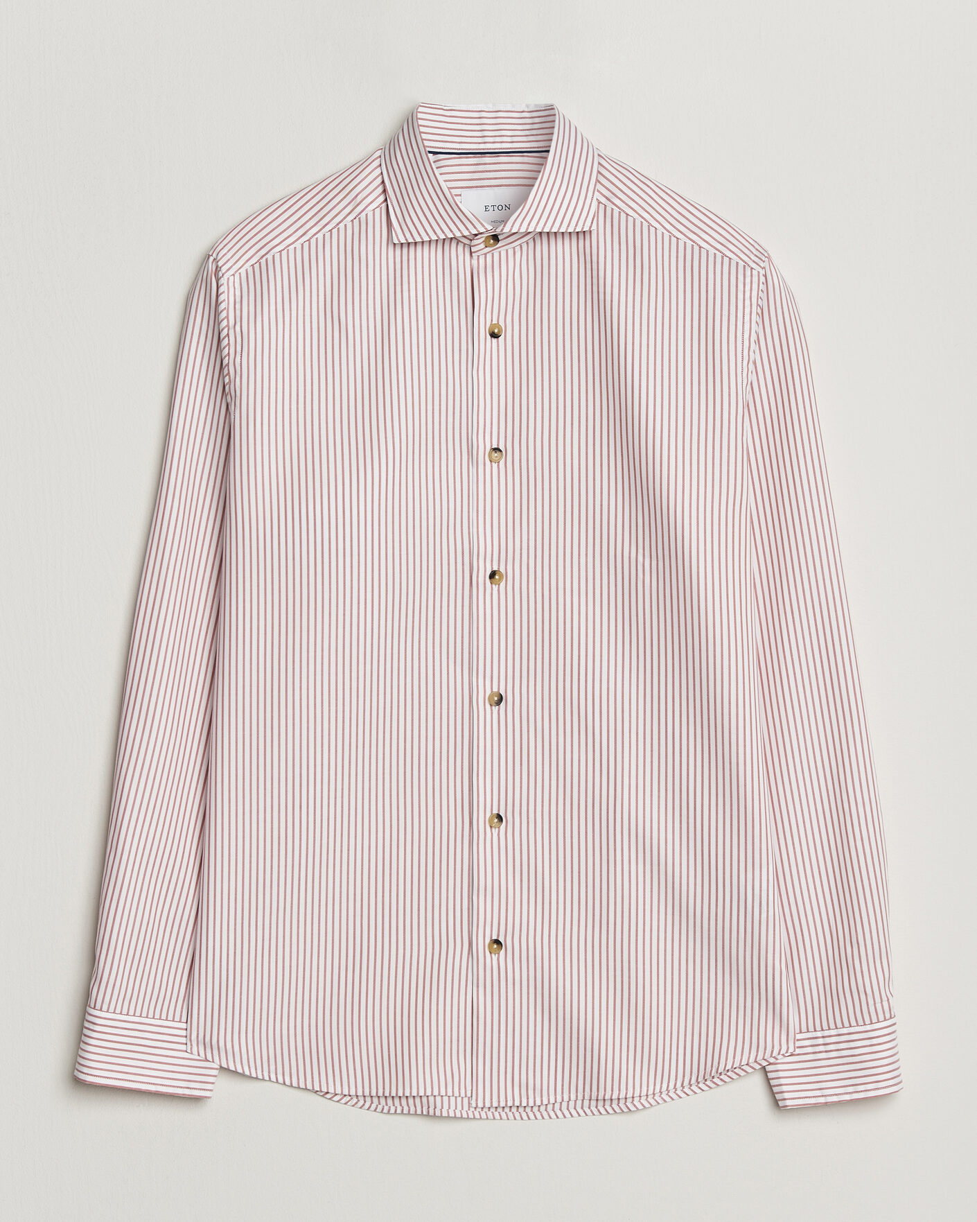 Hombres | Camisas | Eton | Casual Fit Signature Oxford Striped Shirt Orange