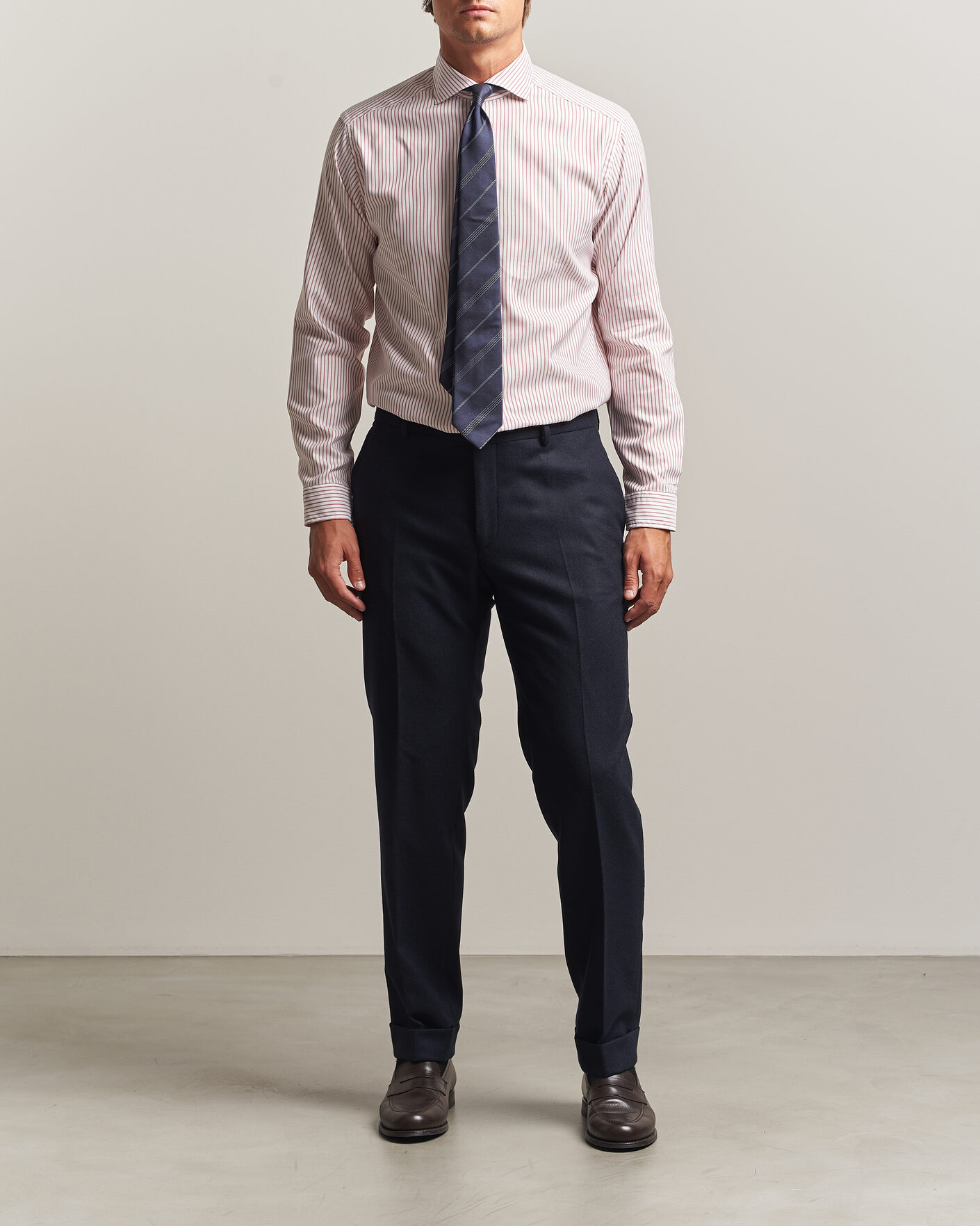 Hombres | Camisas | Eton | Casual Fit Signature Oxford Striped Shirt Orange