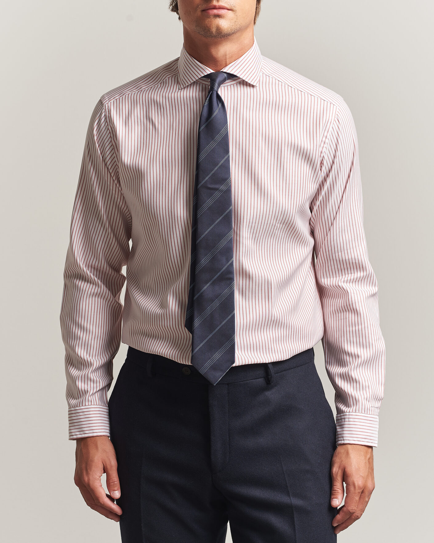 Hombres | Camisas | Eton | Casual Fit Signature Oxford Striped Shirt Orange