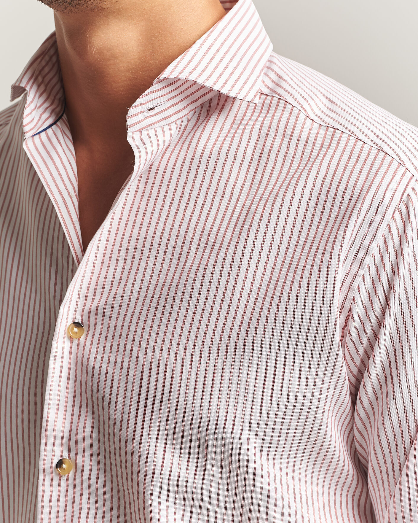 Hombres | Camisas | Eton | Casual Fit Signature Oxford Striped Shirt Orange