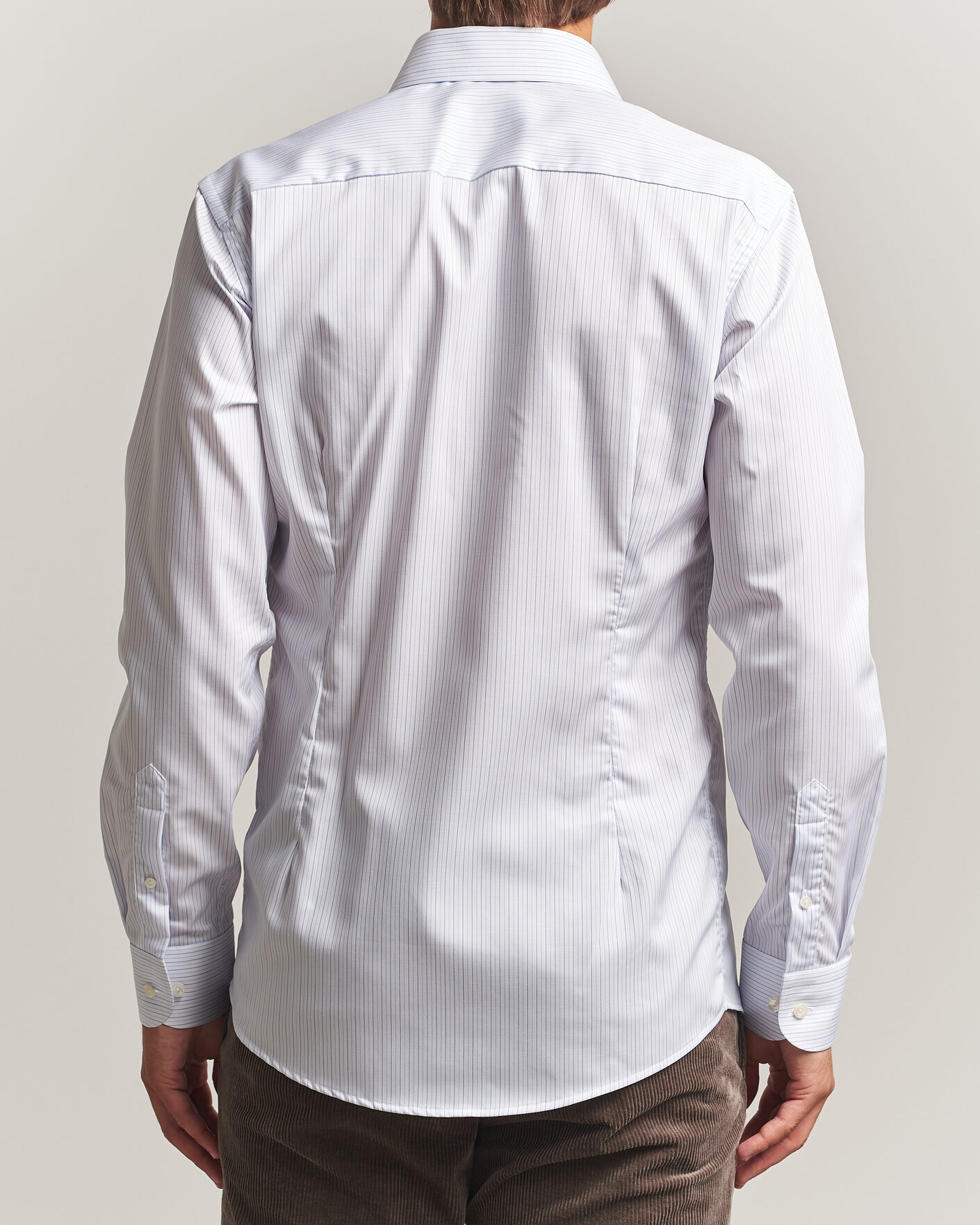 Hombres | Camisas | Eton | Slim Fit Fine Twill Striped Shirt Light Blue