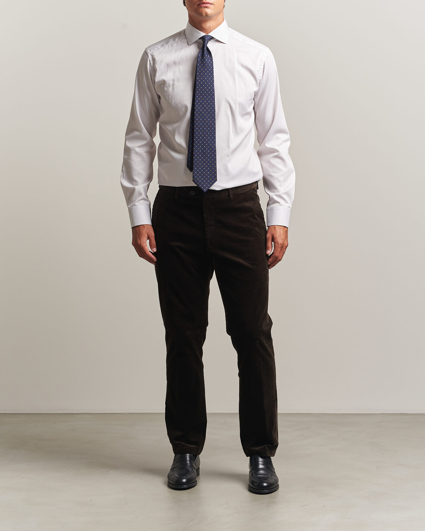 Hombres | Camisas | Eton | Slim Fit Fine Twill Striped Shirt Orange