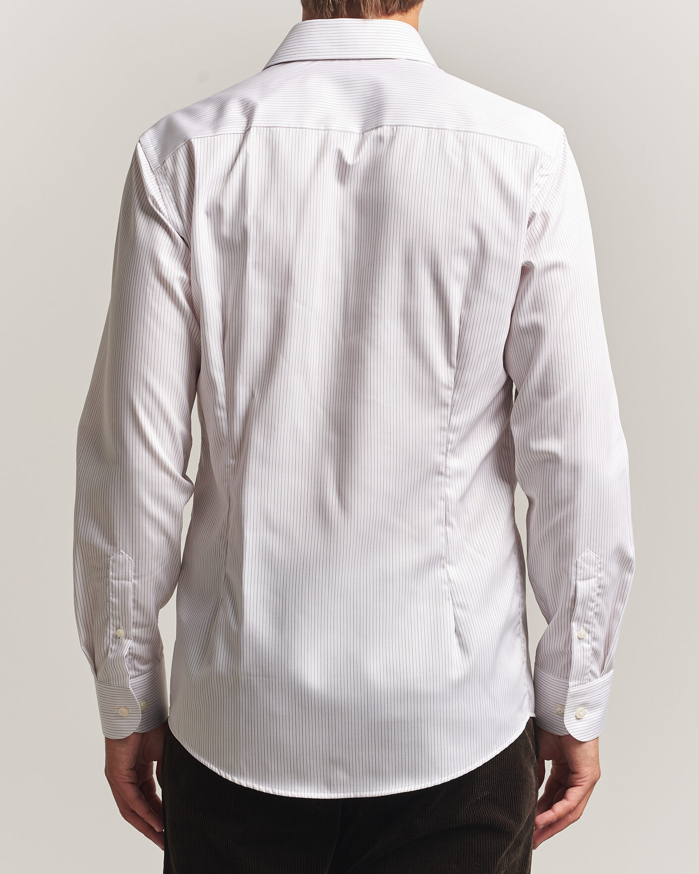 Hombres | Camisas | Eton | Slim Fit Fine Twill Striped Shirt Orange