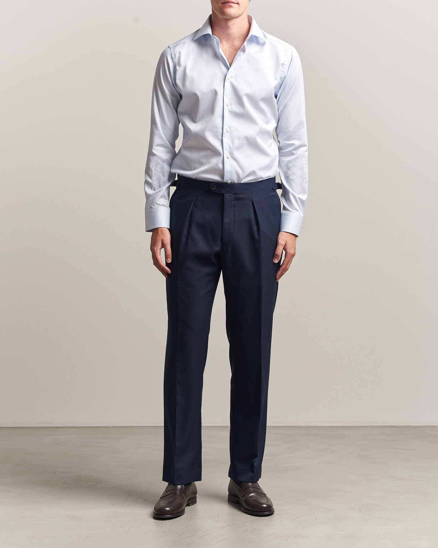 Hombres | Camisas | Eton | Slim Fit Signature Twill Striped Shirt Light Blue