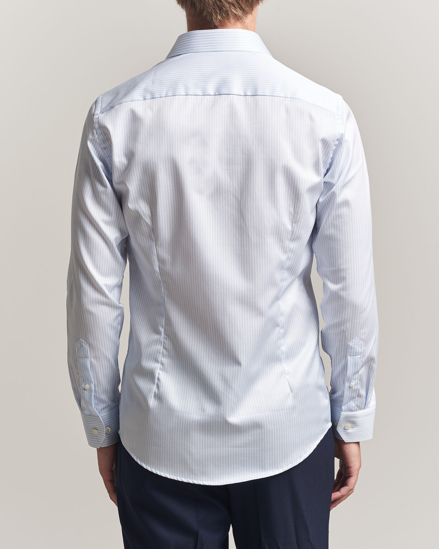 Hombres | Camisas | Eton | Slim Fit Signature Twill Striped Shirt Light Blue