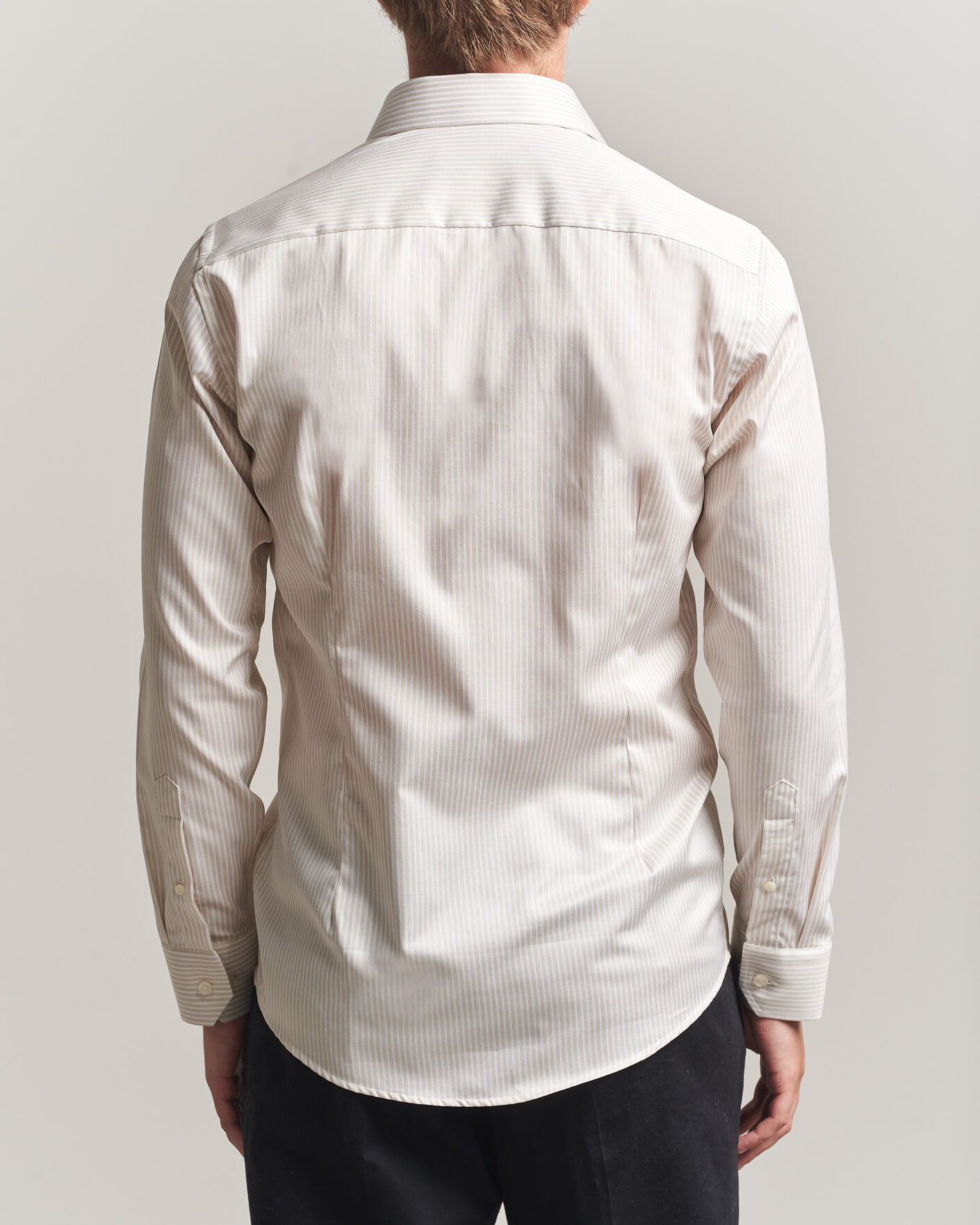 Hombres | Camisas | Eton | Slim Fit Signature Twill Striped Shirt Beige
