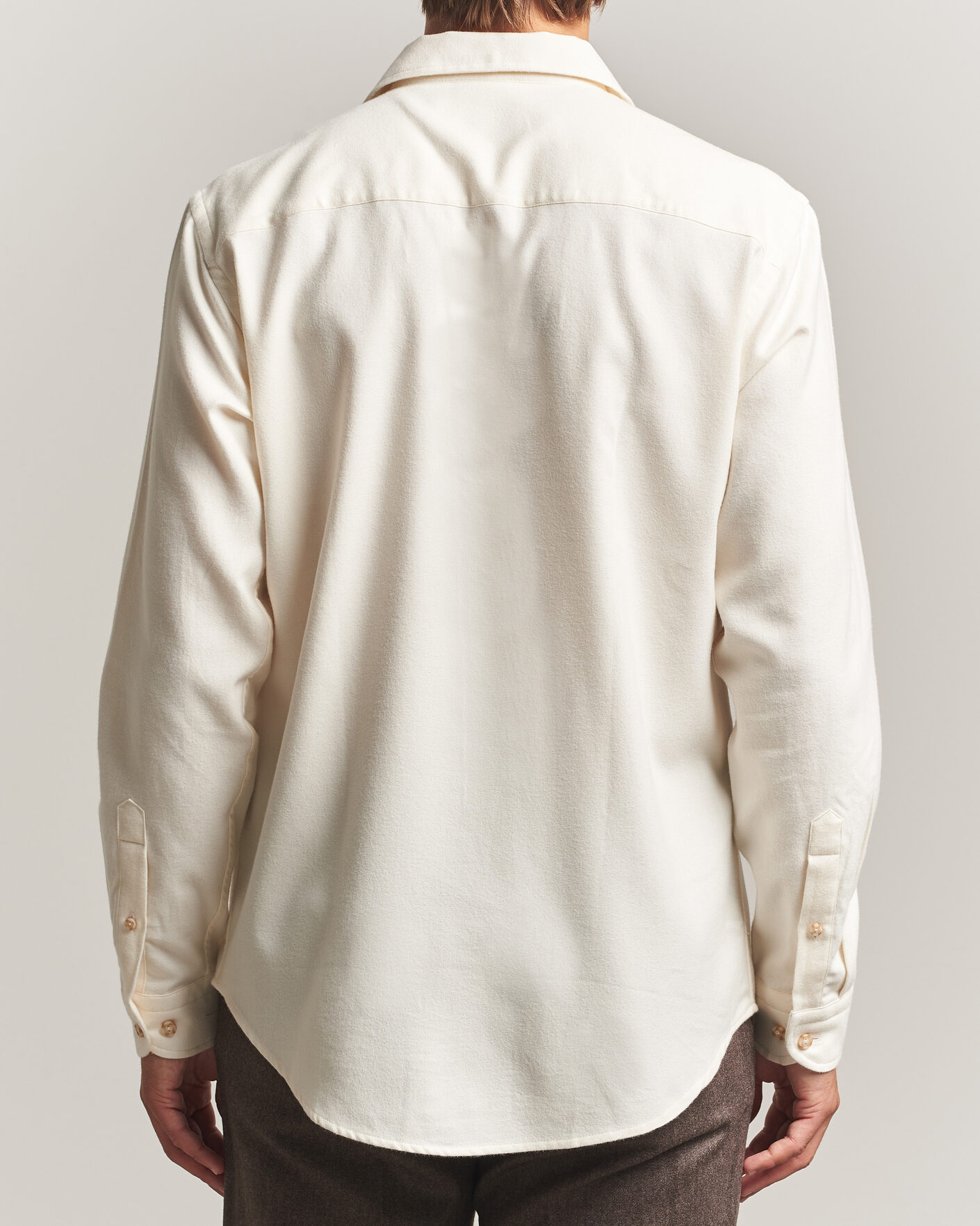 Hombres | Camisas | Eton | Casual Fit One Piece Collar Flannel Shirt Off White