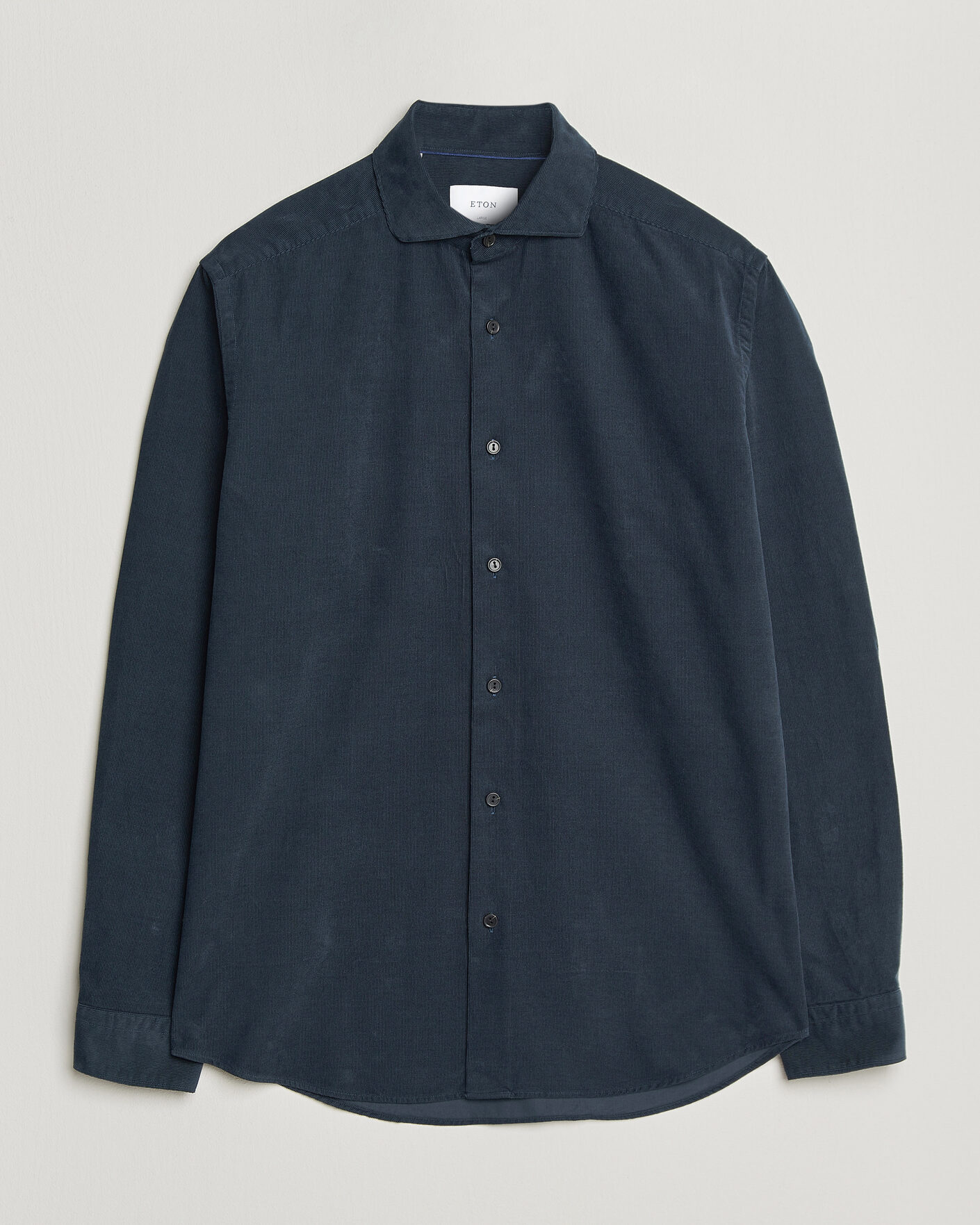 Hombres | Camisas | Eton | Casual Fit Corduroy Shirt Navy Blue