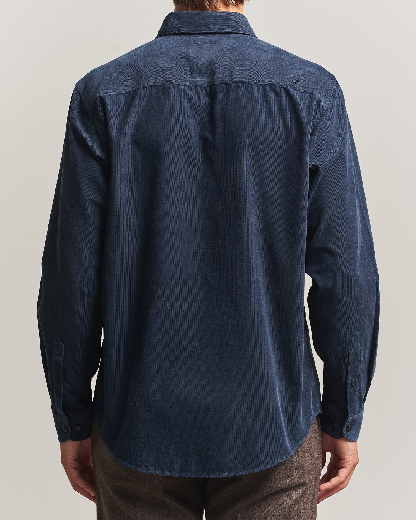 Hombres | Camisas | Eton | Casual Fit Corduroy Shirt Navy Blue