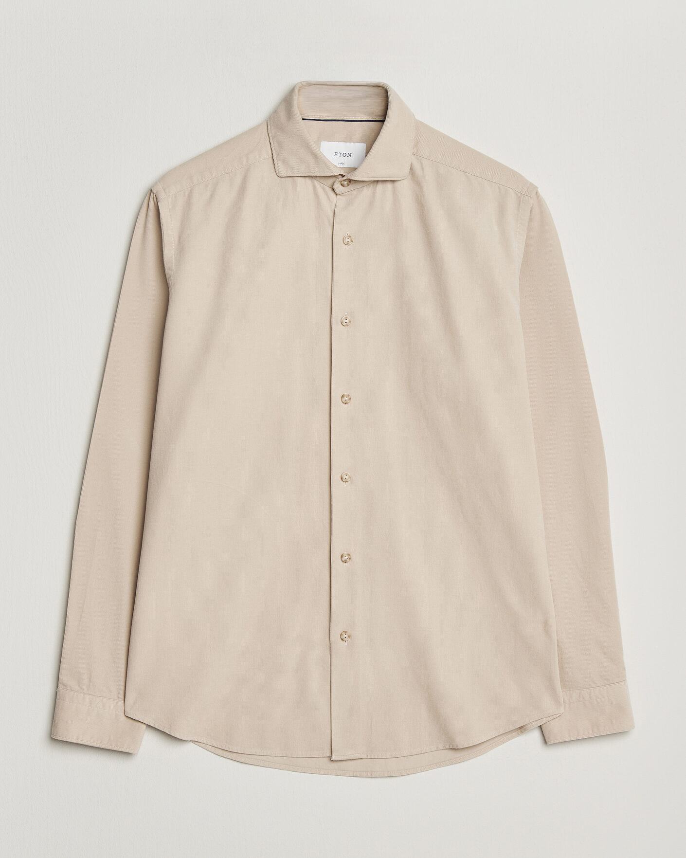 Hombres | Camisas | Eton | Casual Fit Corduroy Shirt Beige